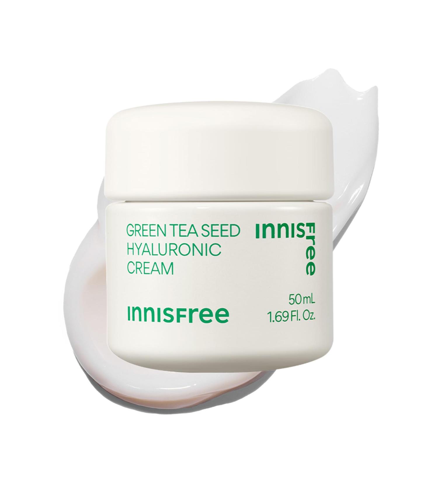 innisfree Green Tea Seed Hyaluronic Acid Cream with Skin Barrier Boosting Complex & Ceramide Hydrating Korean Face Moisturizer Available in Sets & Jumbo 1.69 oz. / 50 ml - Buy Online on GoSupps.com