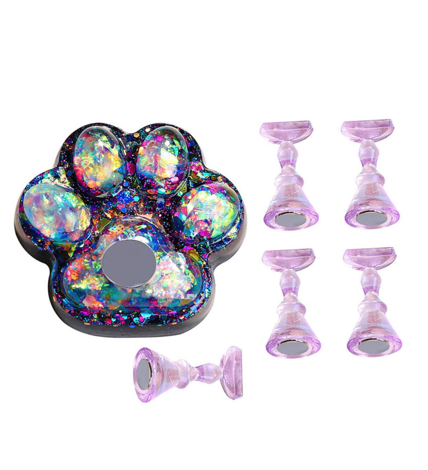 minkissy 1 Set Nail Practice Holder Acrylic Nail Holder Nail Stand Holder Nail Art Diy Tool Nail Art Mixing Magnetic Holder Nail Tools Show Rack Nail Tip Holder Manicure Crystal Glue Aurora 4.8x4.5cm fluorescent blue - Buy Online on GoSupps.com