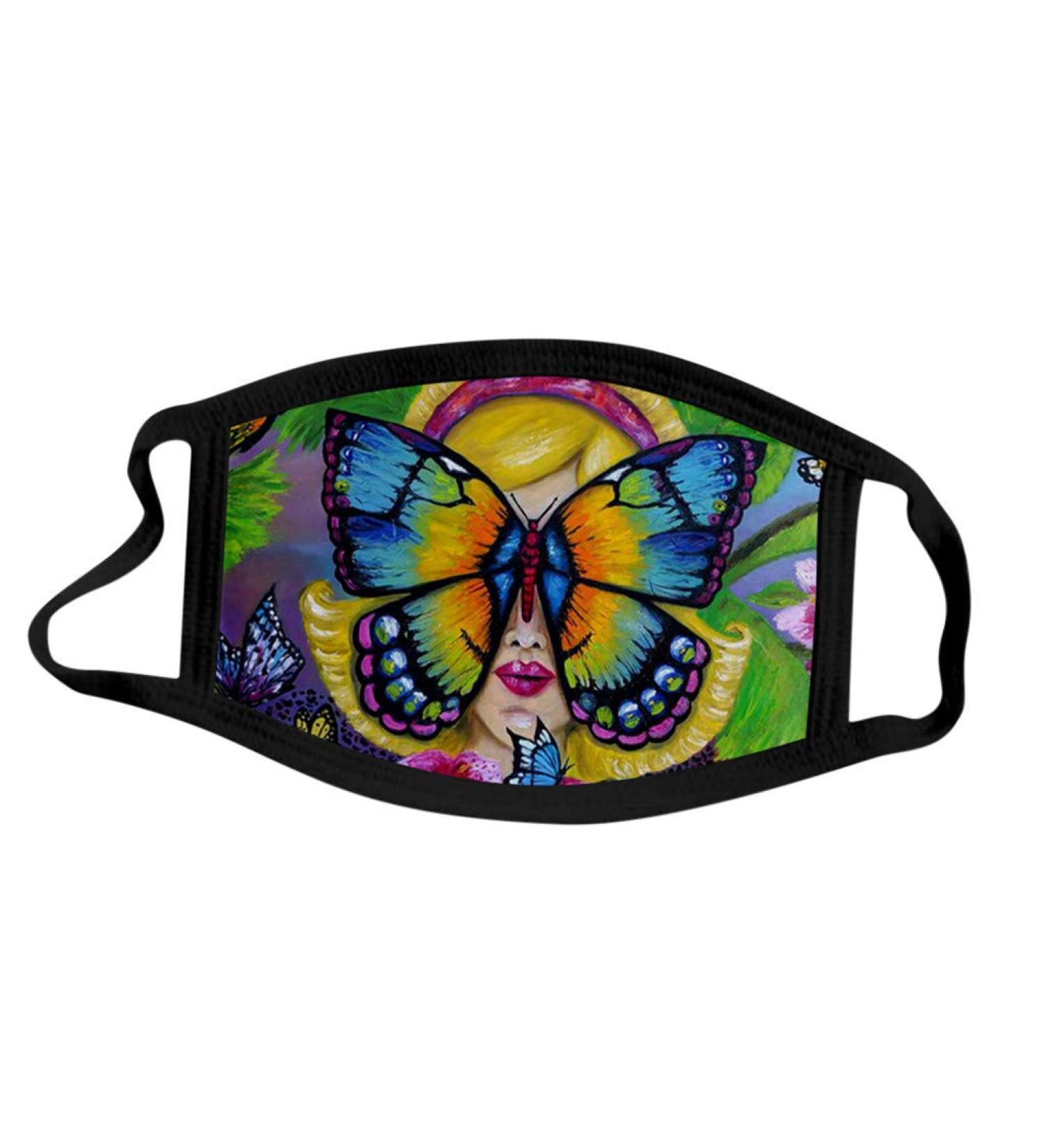Yliquor Mouth Covering For Protection Butterfly Design Printed Anti-Face Dust Washable Earloop Cotton Cloth Dust Face Bandanas (Green 1 PC) - Buy Online on GoSupps.com