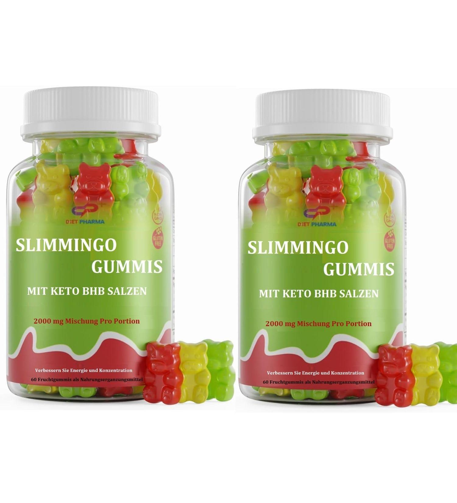 Buy Slimmingo Keto Gummy Bears - 60 Fruit Gummies with B Vitamins for Slimming - 2000mg - 2 Month Supply - Buy Online on GoSupps.com