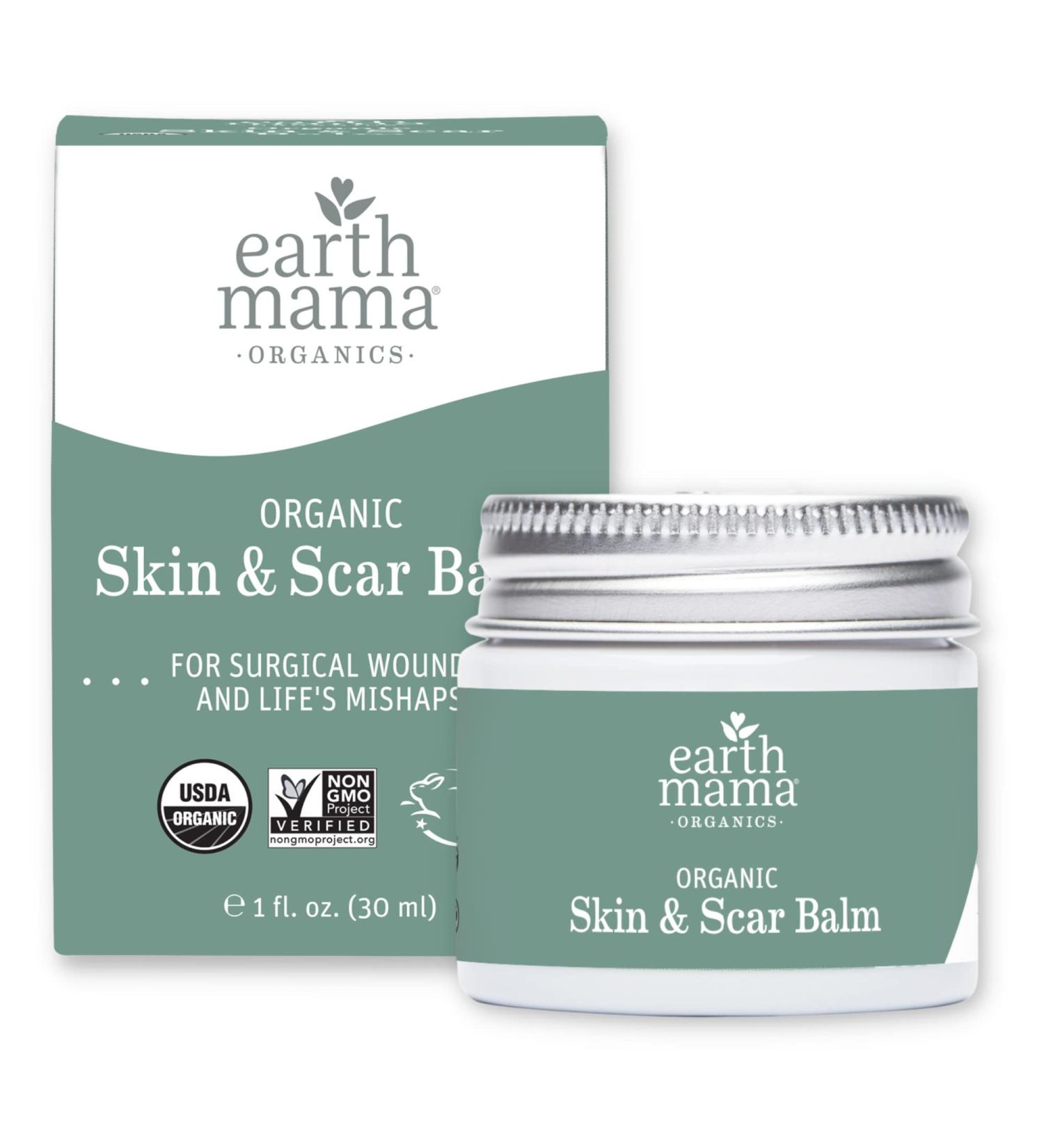 Earth Mama Organic Skin & Scar Balm - 1 Fl Oz (Pack of 1) | Reduces Scars from Surgical Wounds & Pregnancy Stretch Marks - Buy Online on GoSupps.com