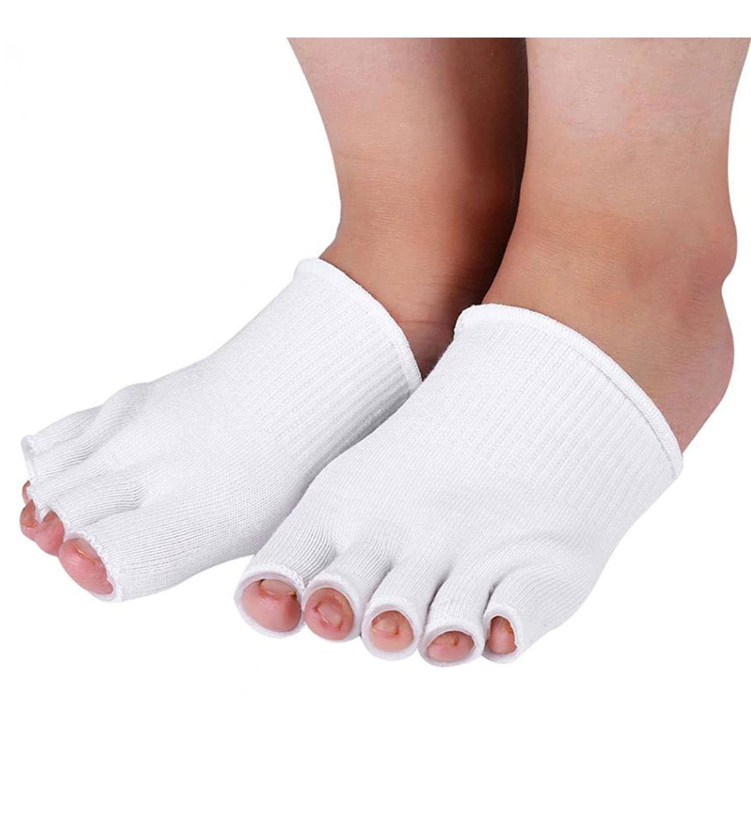 Pedimend Gel Lined 5 Toe Socks (1PAIR) - Moisturise Dry Skin - SPA Gel Open Toe Socks Therapeutic and Soothing for Aching Tired Feet - Separator Your Toes - Foot Care - Buy Online on GoSupps.com