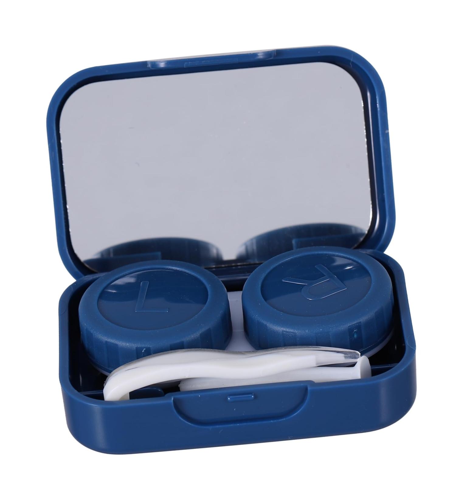 SewoArt Sweet Lens DUI - 4-Box Care Set for Colored Contact Lenses | Compact Storage Case with Mirror & Soaked Storage | Blue 6.5x4.5x2cm - Buy Online on GoSupps.com