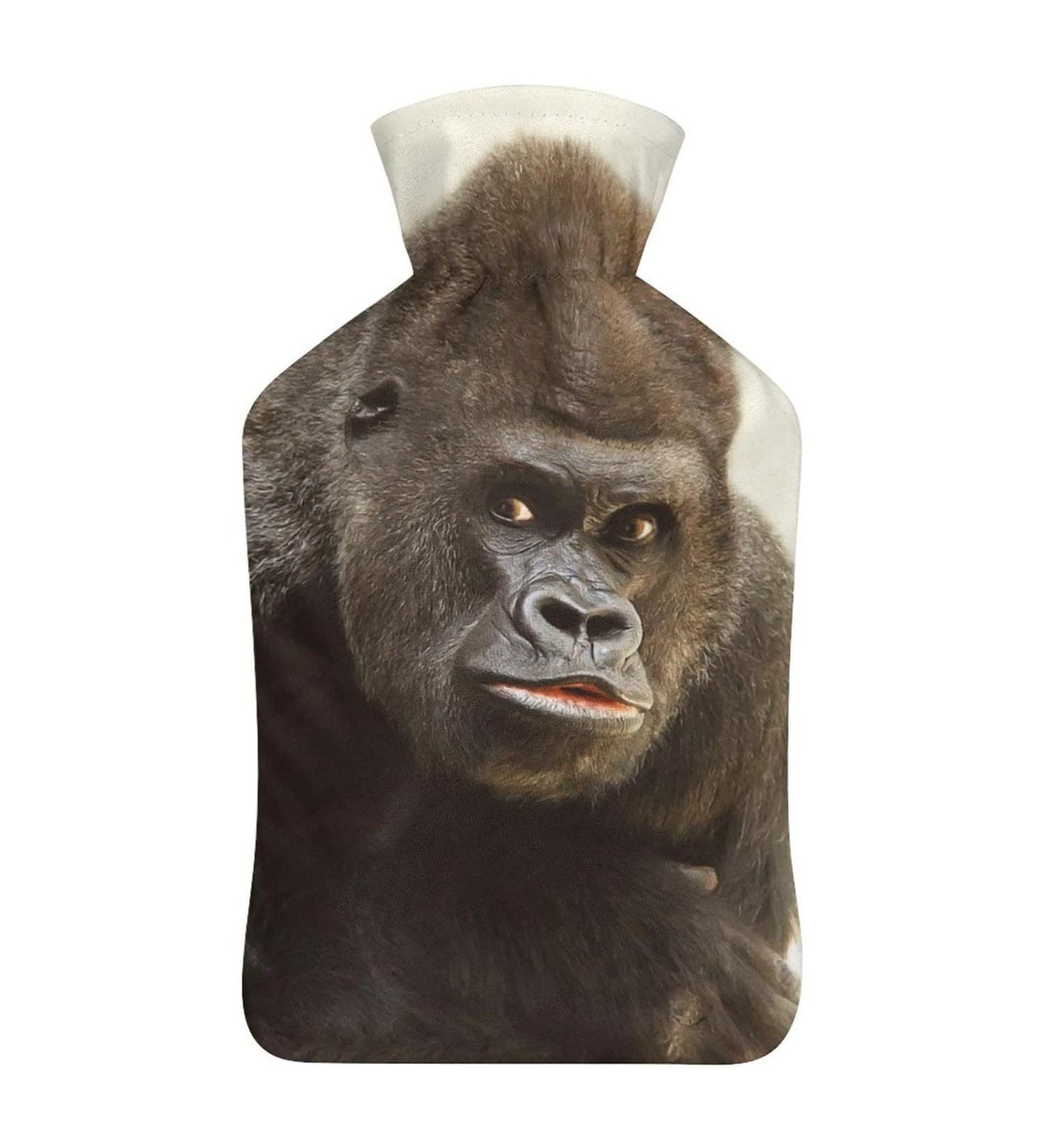 Cute Chimpanzee Hot Water Bottle with Plush Cover - Cozy Hand Warmer for Adults & Kids 26.5x15.3cm - International Shipping Available - Buy Online on GoSupps.com