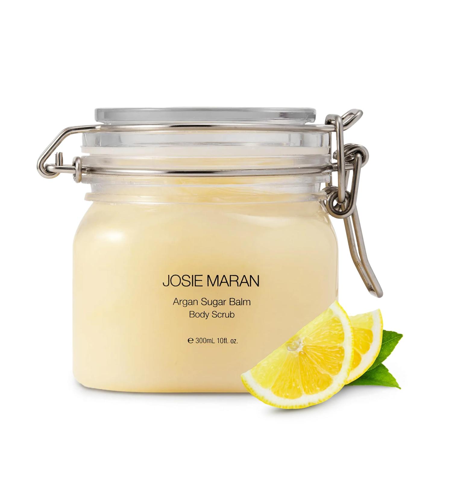 Josie Maran Argan Sugar Balm Body Scrub - Exfoliating Sugar Scrub with 100% Pure Argan Oil & Coconut Oil - Softens, Smoothes & Hydrates Dry Skin - Vegan + Cruelty Free - Baked Lemon Bliss (10 oz) - Buy Online on GoSupps.com