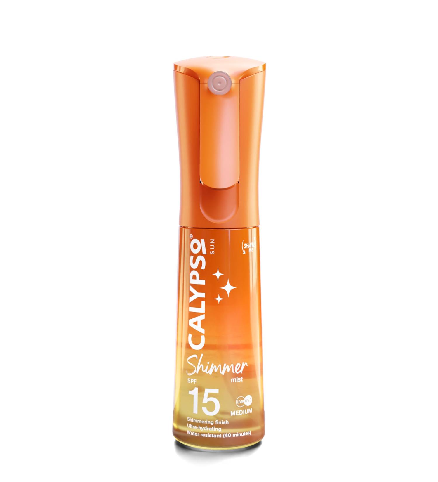 Calypso Shimmer Mist SPF15 Shimmering Finish Protective Water Resistant Sun Spray Non-sticky Transparent Sunscreen 100ml - Buy Online on GoSupps.com