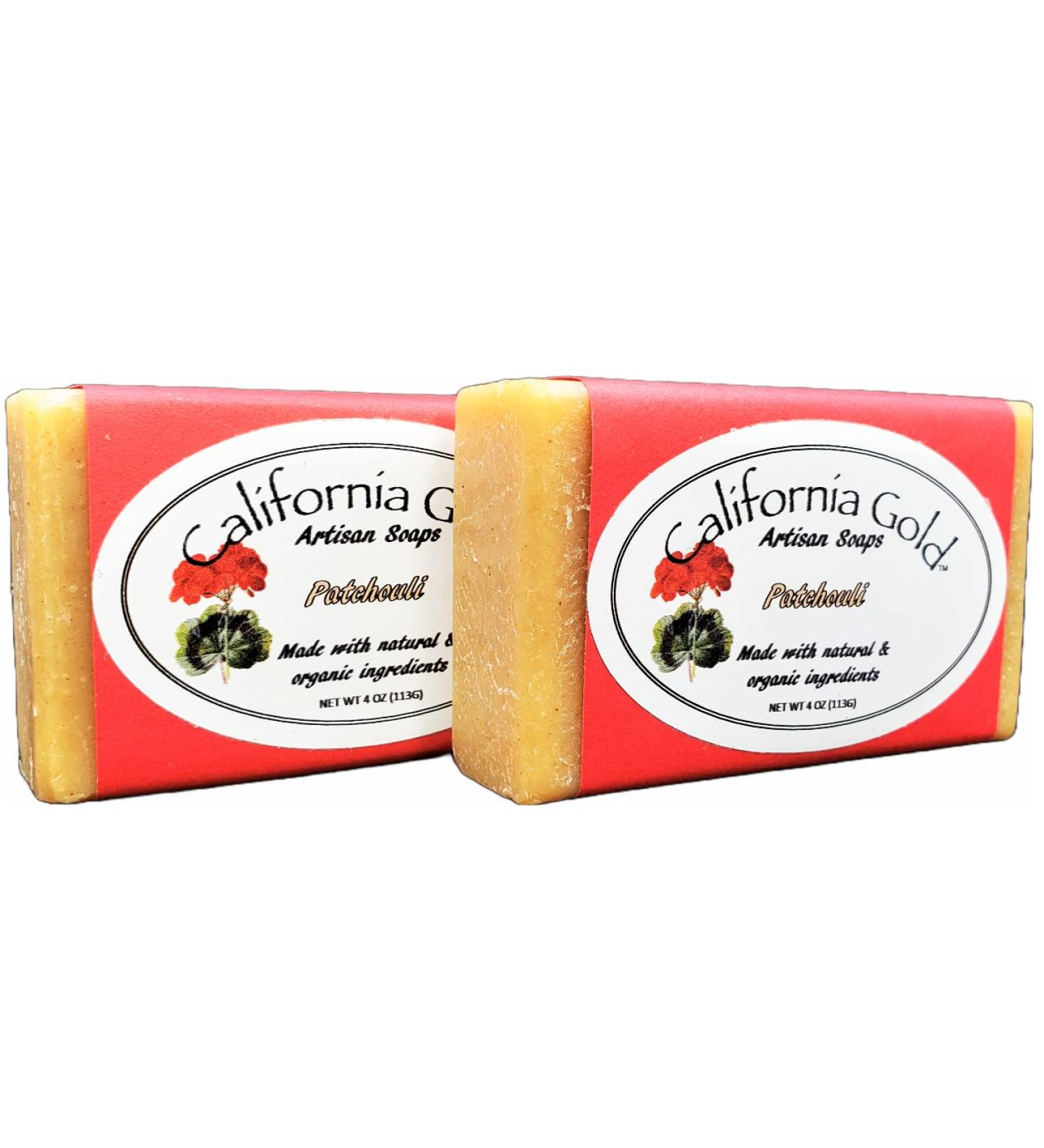 California Gold Artisan Patchouli Bar Soap with Orange Peel - 8oz | Natural Handmade Soaps for All Skin Types - International Shipping - Buy Online on GoSupps.com