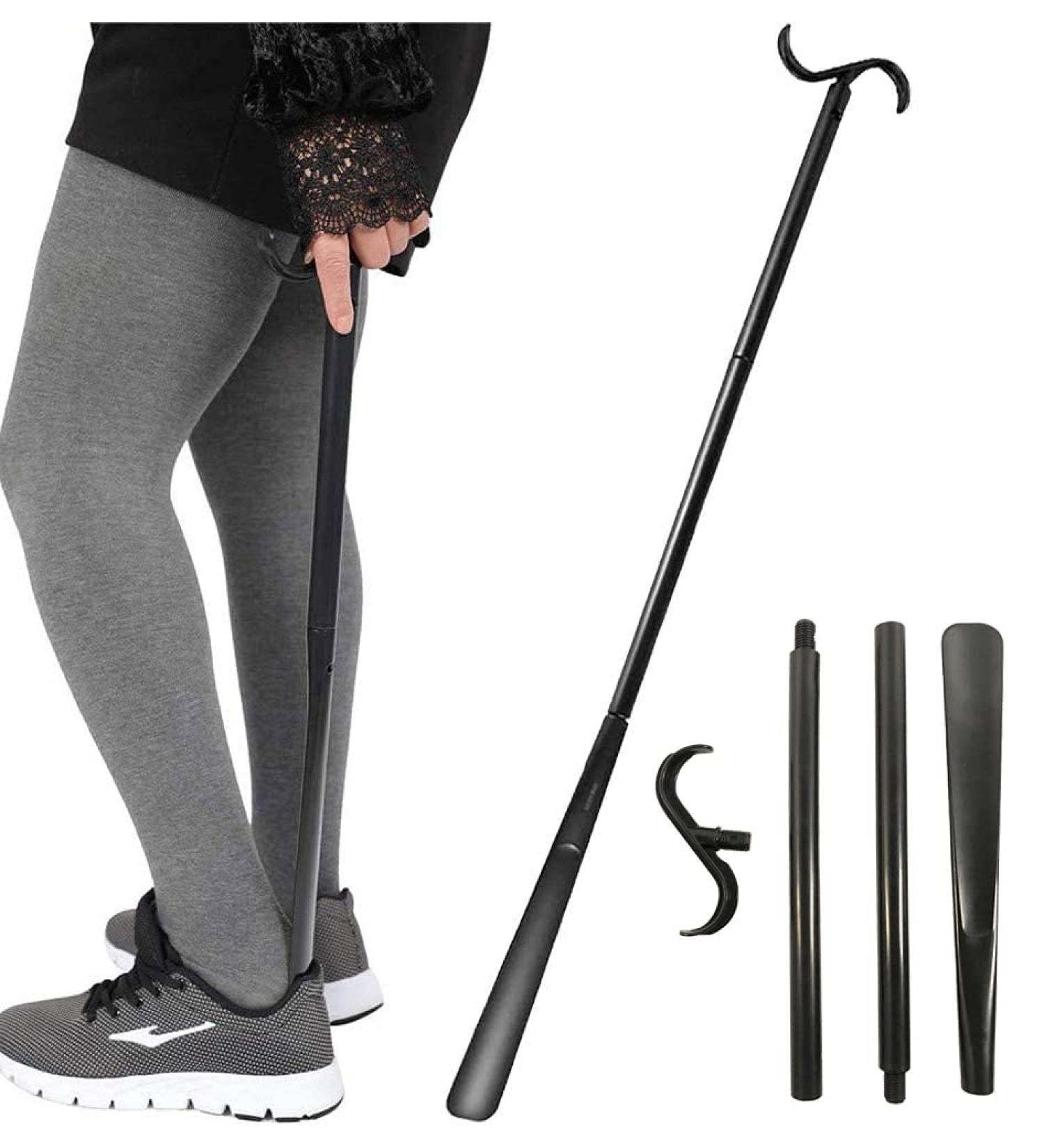 Fanwer Long Handle Shoe Horn & Dressing Stick - Stable & Adjustable Tool for Seniors, Disabled, Knee/Hip Replacements & Back Problems - Buy Online on GoSupps.com