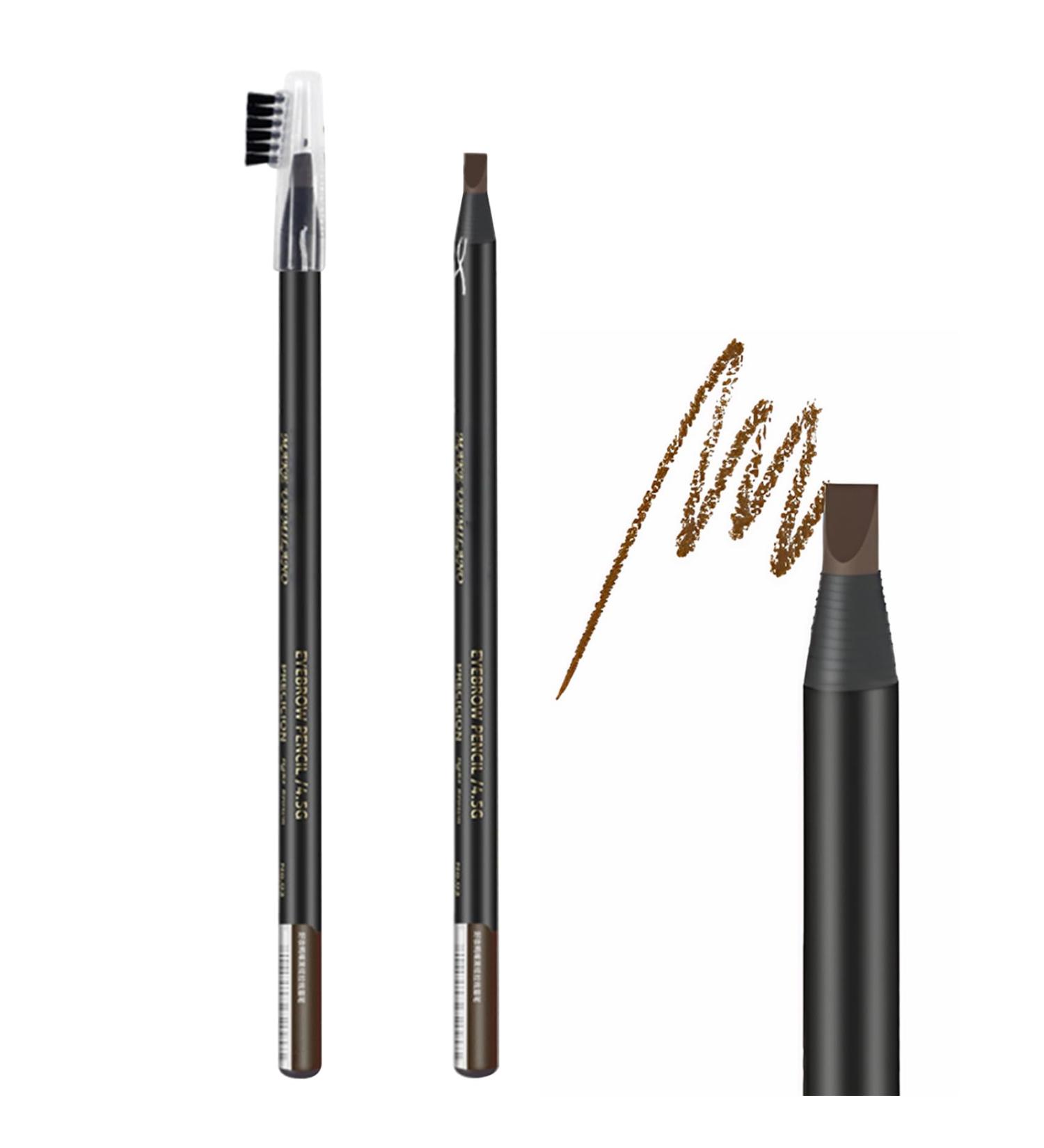 Lot de 2 crayons sourcils imperm ables en bois Stylo sourcils microblading avec taille-crayon pointe fine anti-taches pour des d'apparence naturelle marron Brun - Buy Online on GoSupps.com