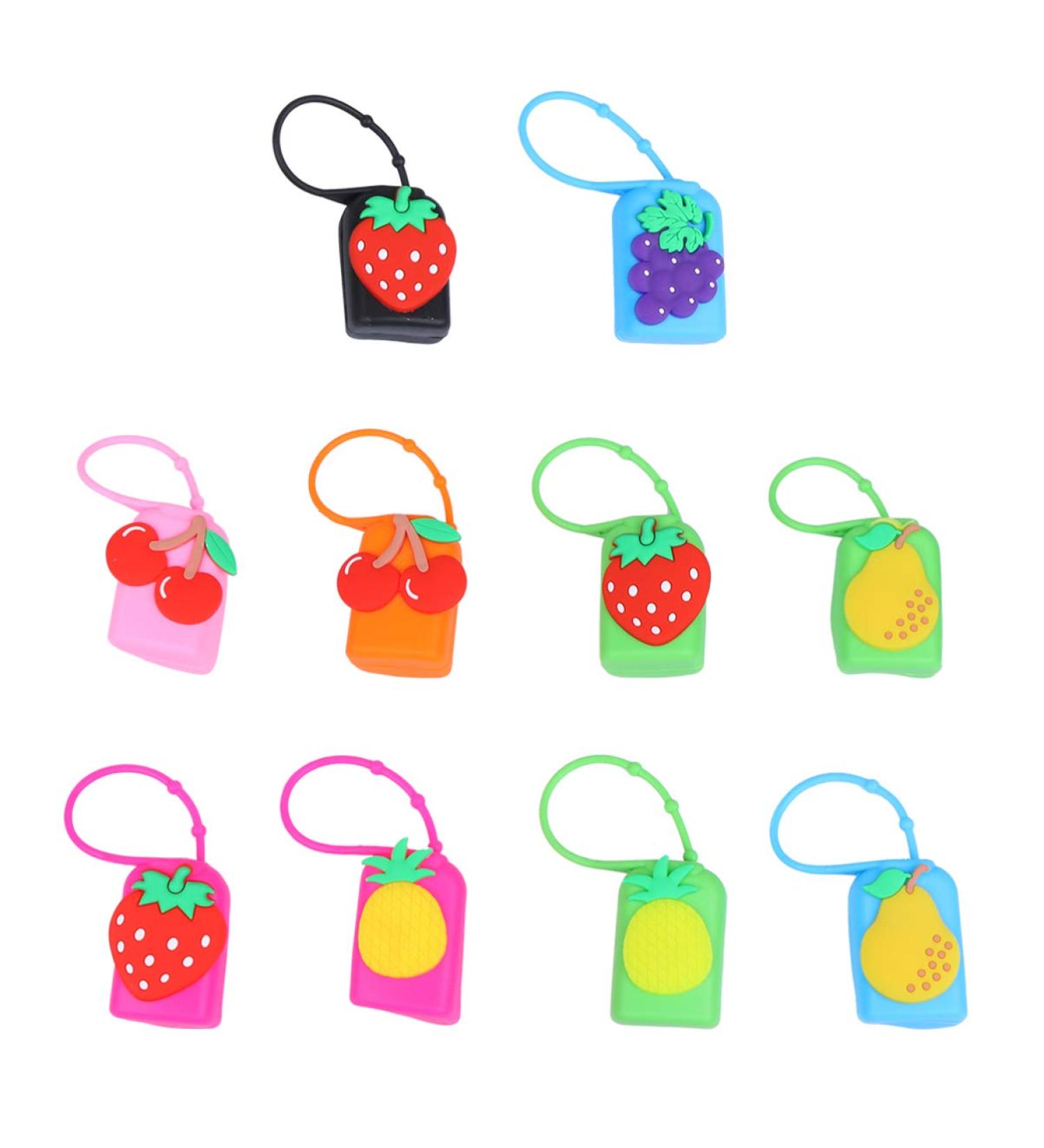 10Pcs Silicone Fruit Pattern Roller Bottle Holder Sleeve Keychain for 30ml Essential Oil Bottles - Travel Cover with Rope - Buy Online on GoSupps.com