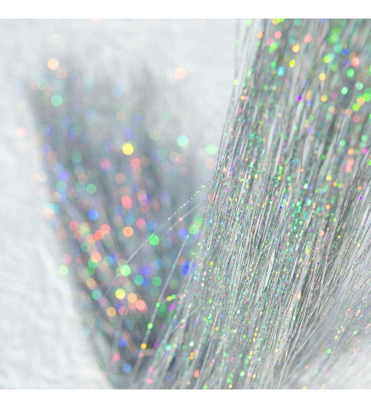 Silver Hair Tinsel Extensions - 1600 Strands, Sparkling & Shiny - Includes 8pcs with Tools - Buy Online on GoSupps.com