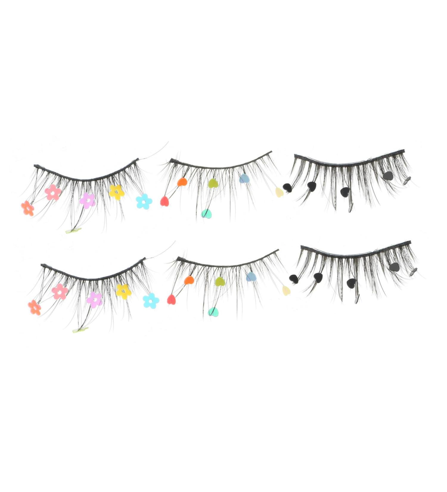 FOMIYES 15 Pairs Sequin False Eyelashes Fake Lashes Flower False Eyelashes Fake Eyelashes False Lashes Pride Outfit Color Lashes Lashes with Girl Eyelash Butterflies Sequins Eyelashes Miss - Buy Online on GoSupps.com