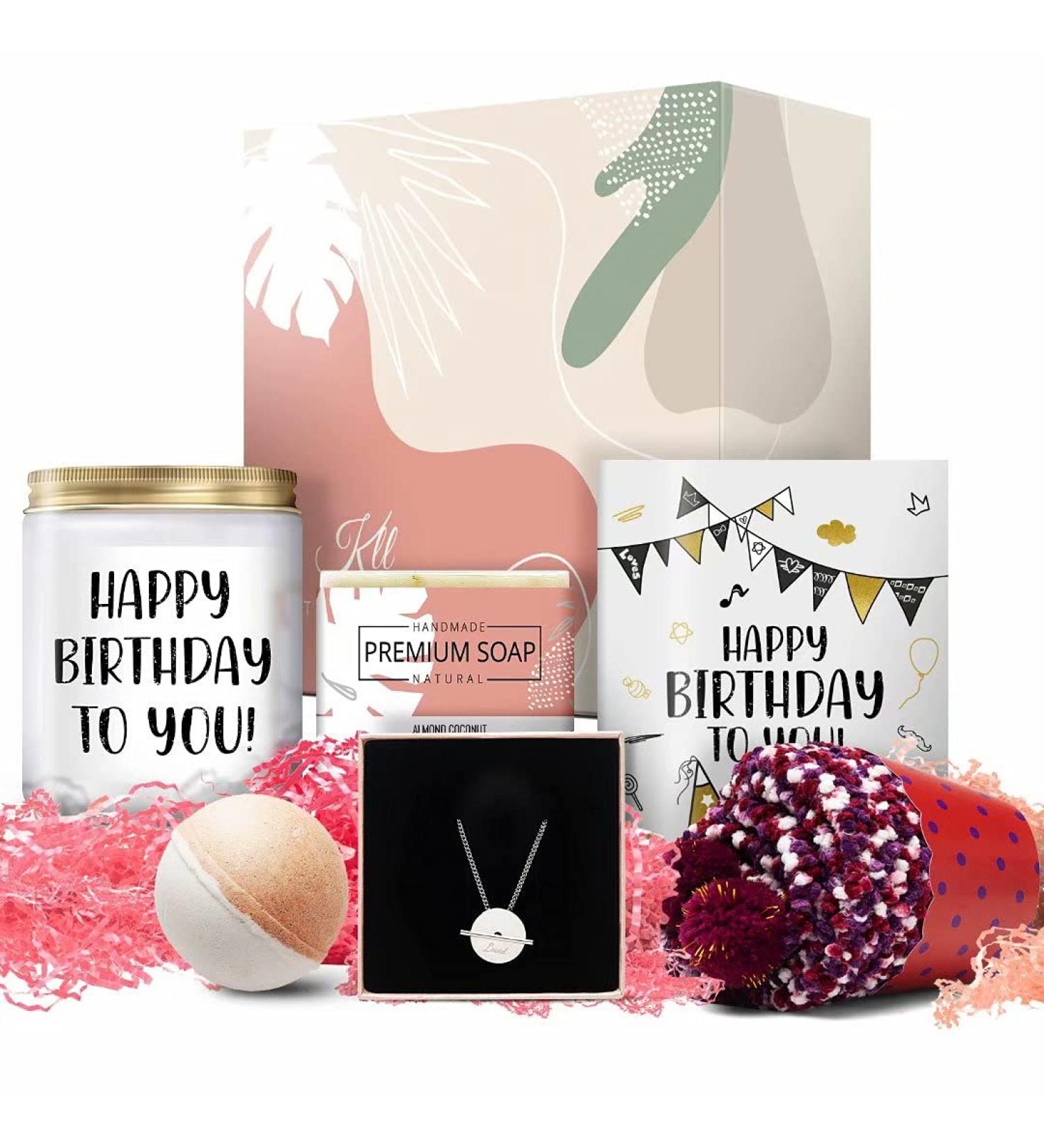 Spa Gift Box Basket for Women - Birthday Relaxation Set for Mom, Sister, Wife - 6PCS Care Package Present - Ideal Gift for Girlfriend, Bestie, Coworker - Buy Online on GoSupps.com