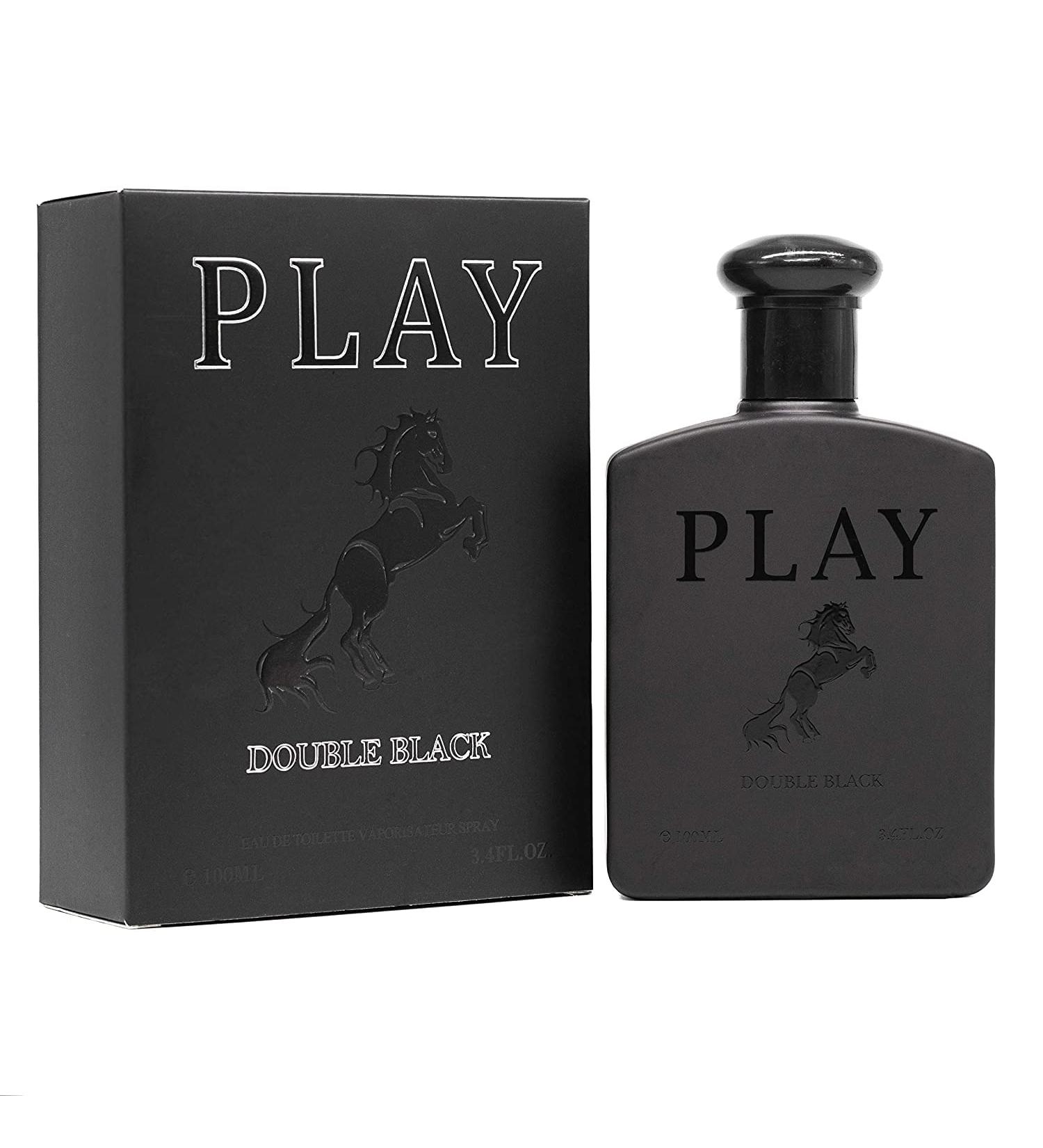 Play Double Black Cologne for Men 3.4oz/100ml (Our Impression of Pool Double Black) Eau de Toilette Natural spray