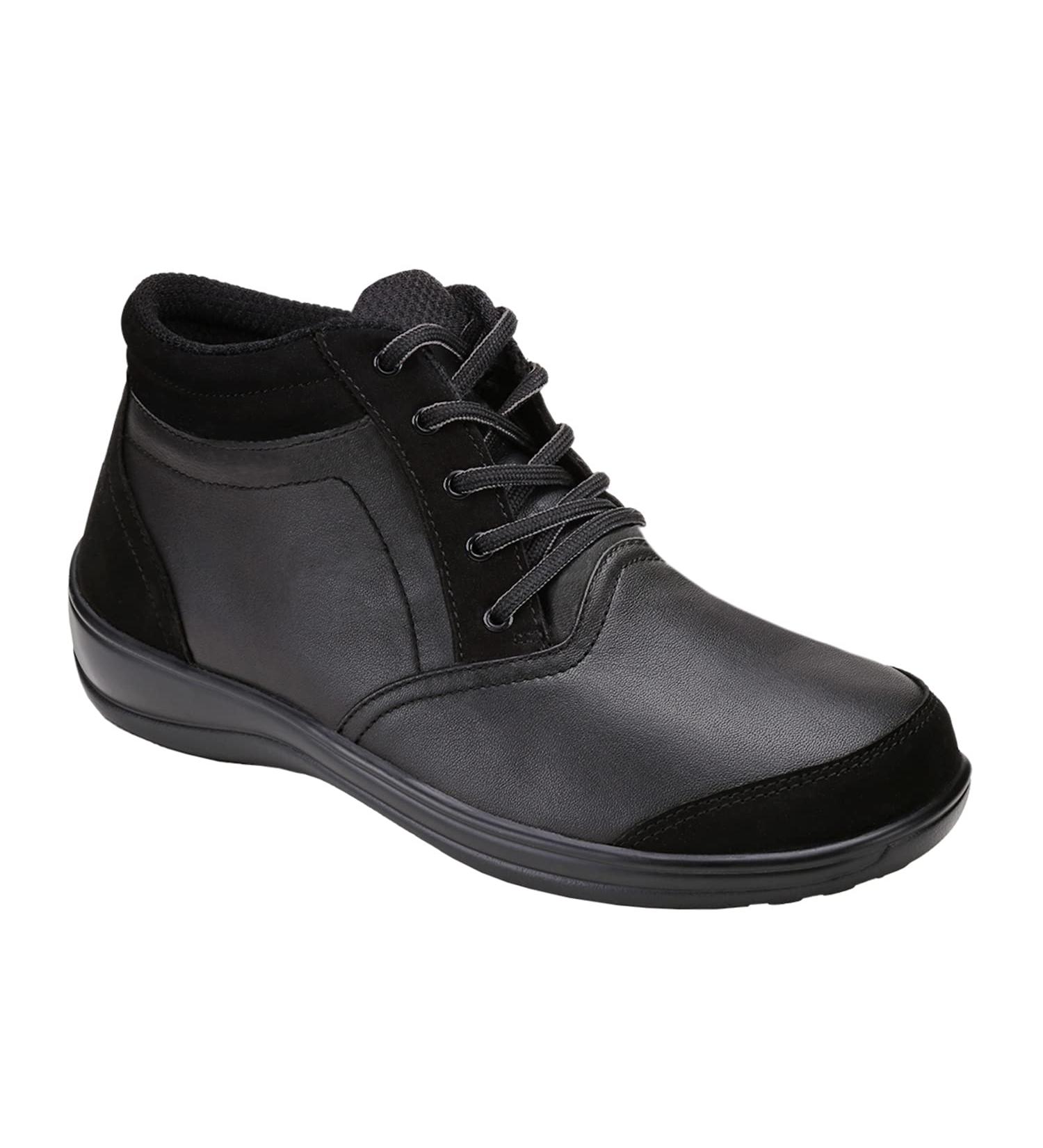 Orthofeet Women's Orthopedic Boots for Plantar Fasciitis Relief - Arch Support Slippers with Ergonomic Sole - Milano 8 Wide Black - Buy Online on GoSupps.com