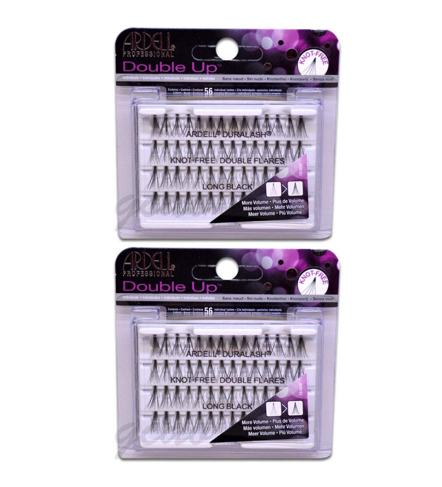 (2 PACK) Ardell Double Up Knot Free Double Flares Long Black