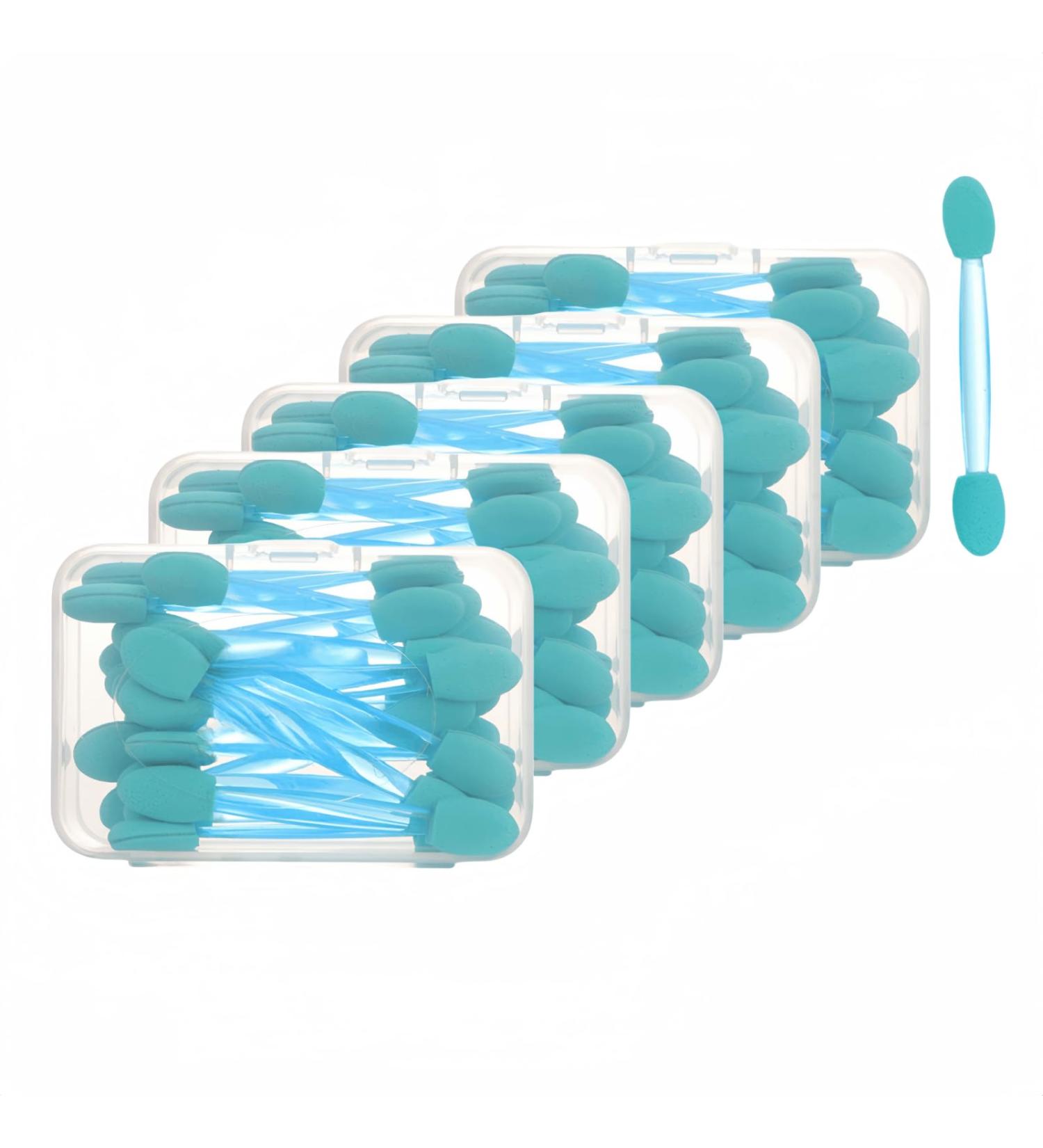 Buy 5 Packs of 100PCS Professional Double Head Eyeshadow Brushes - Multicolor Disposable Makeup Tools (Blue) - Fast International Shipping - Buy Online on GoSupps.com