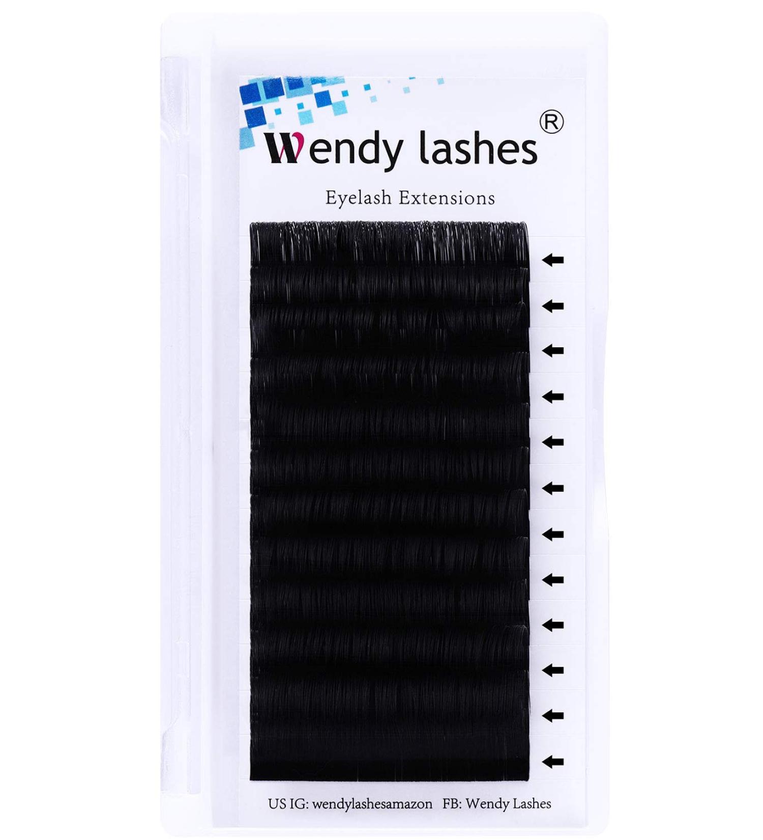 Eyelash Extensions D Curl 20-25mm | Silk Individual Lashes 0.20mm | Classic Extensions for Salon Use by WENDY LASHES - Buy Online on GoSupps.com
