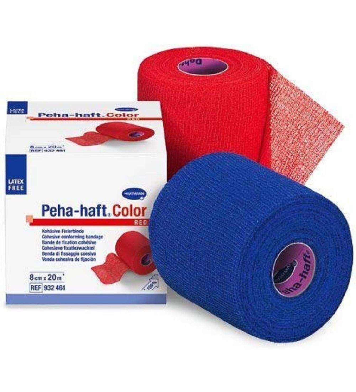 HARTMANN 9324742 Peha-Haft Color Cohesive Elastic Fixation Bandage Blue 8cm x 20m