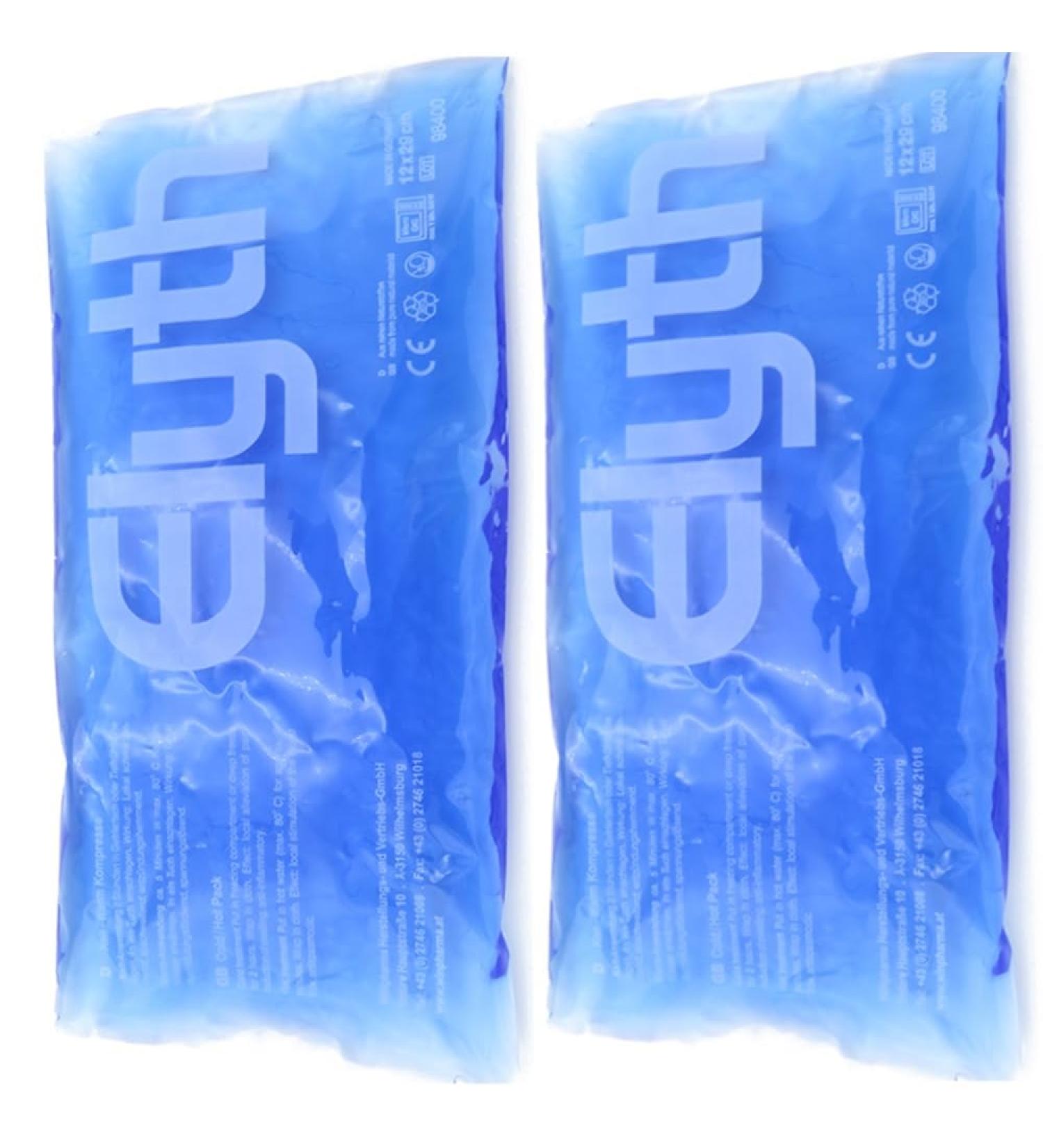 XXL Cooling Pads for Kids & Adults - 2 Pack Cold Warm Compress | 29x12cm Gel Packs for Pain Insect Bites Bruises | Modern Blue Design - Buy Online on GoSupps.com