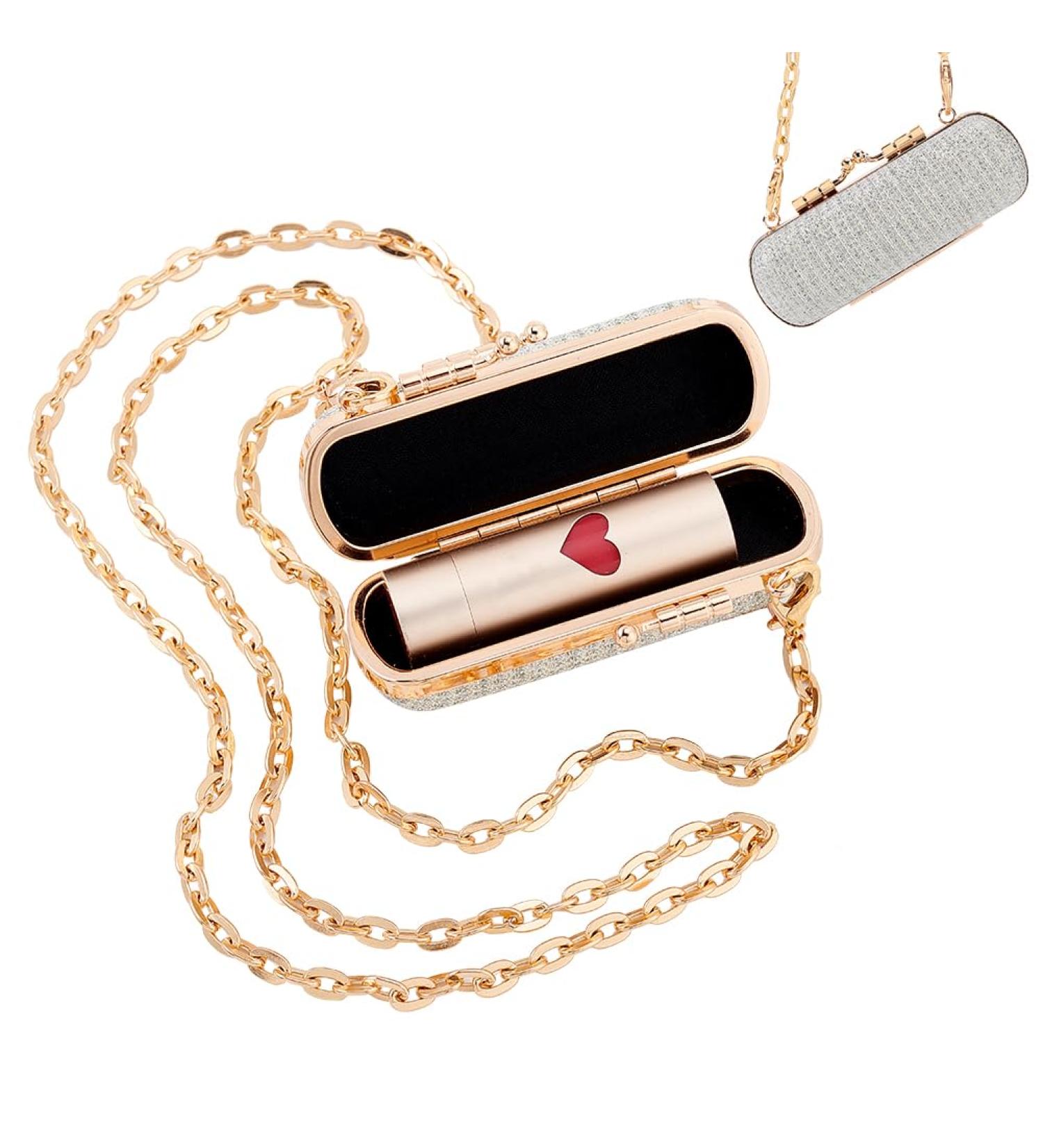 Buy WADORN Rhinestone Lipstick Case with Chain - Portable Makeup Holder for Women | Ideal Travel Cosmetic Storage & Mother's Day Gift - Buy Online on GoSupps.com