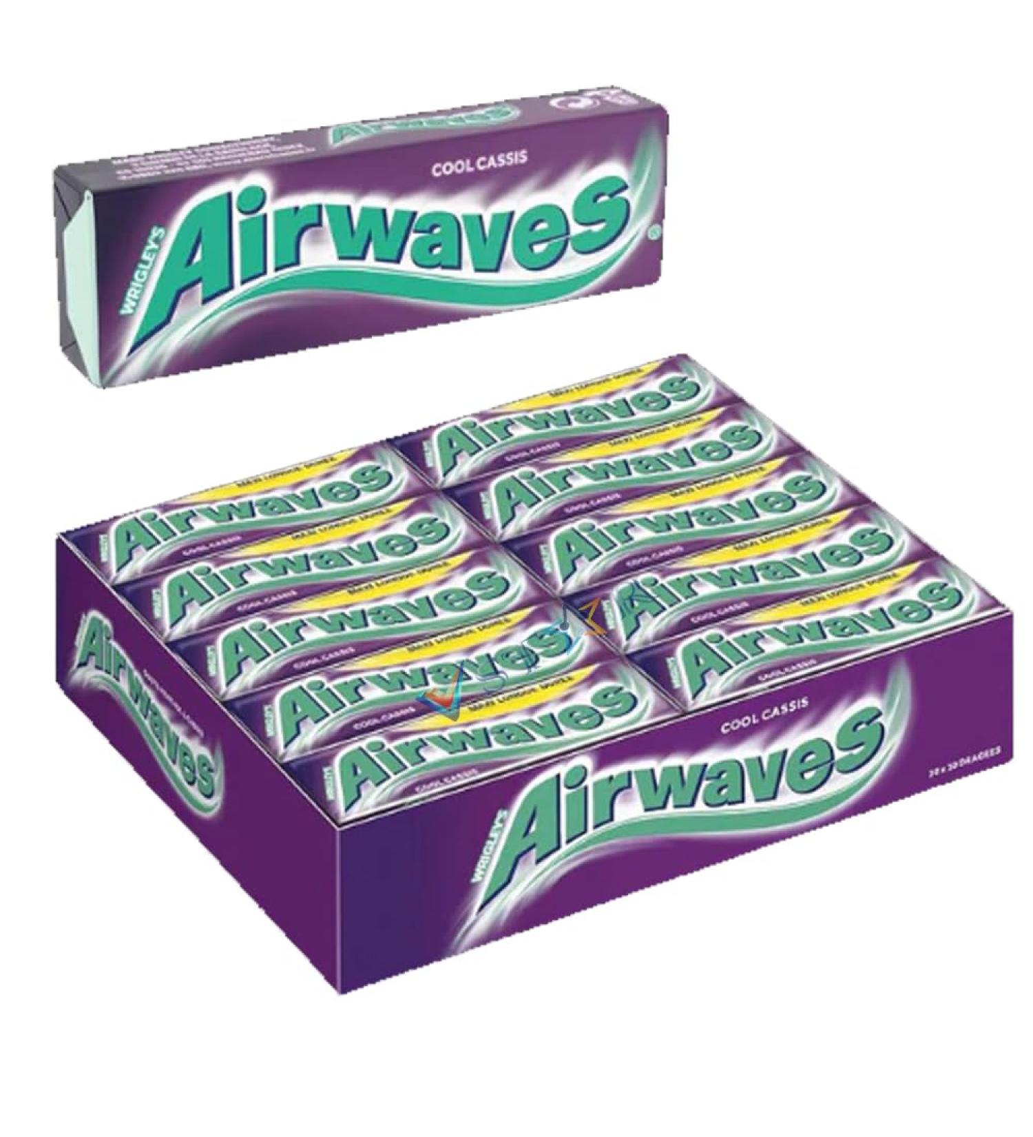 Wrigley s Airwaves Menthol Eukaliptus Lime & Ginger & Cool Cassis Chew gum -14g (Pack of 30 Cool Cassis)