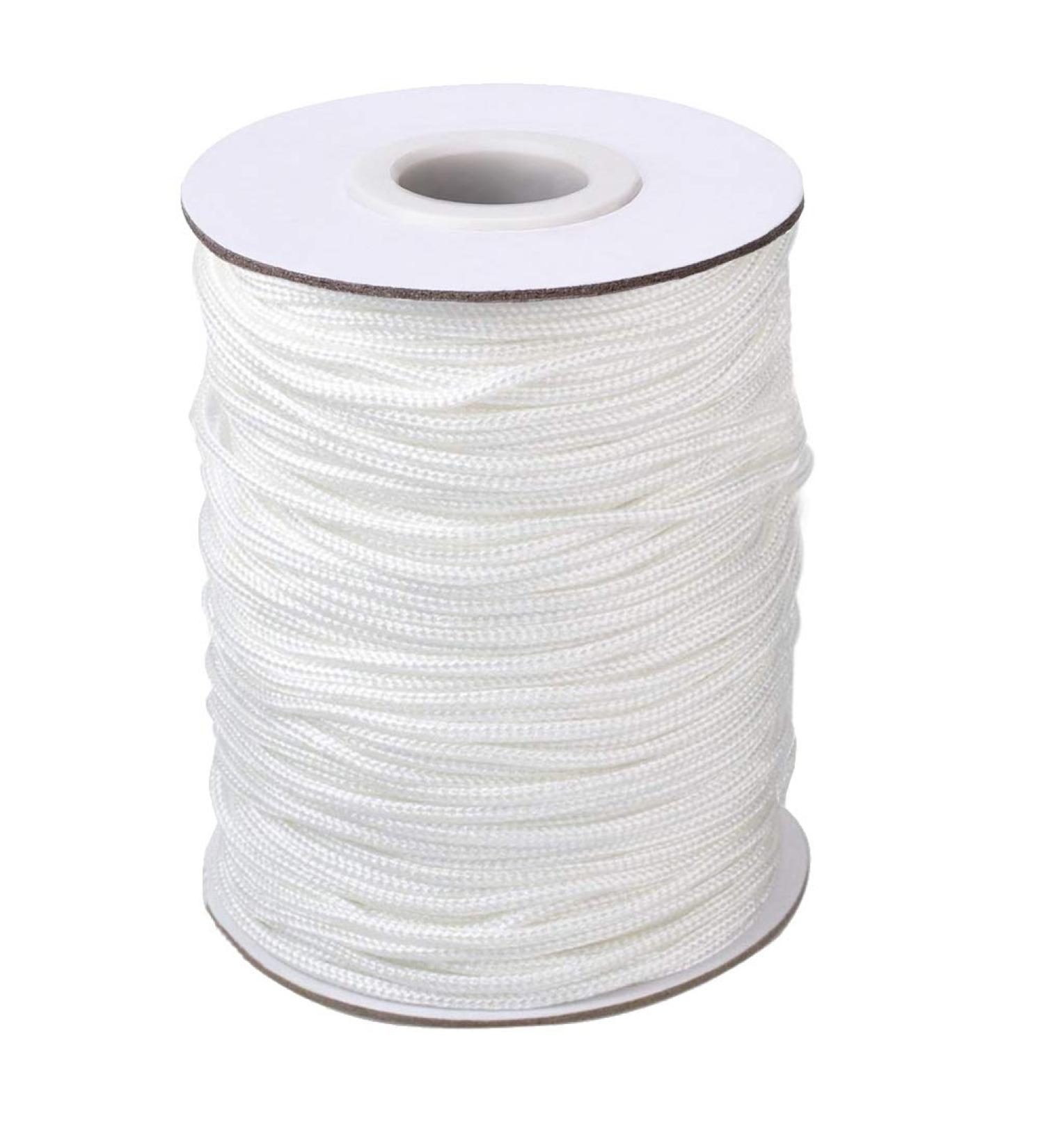 White Polyester Braided Lift Shade Cord - 1.8mm x 100 Yards - Ideal for Blinds, Roman Shade Repair, Gardening, Crafts & DIY Projects - Buy Online on GoSupps.com