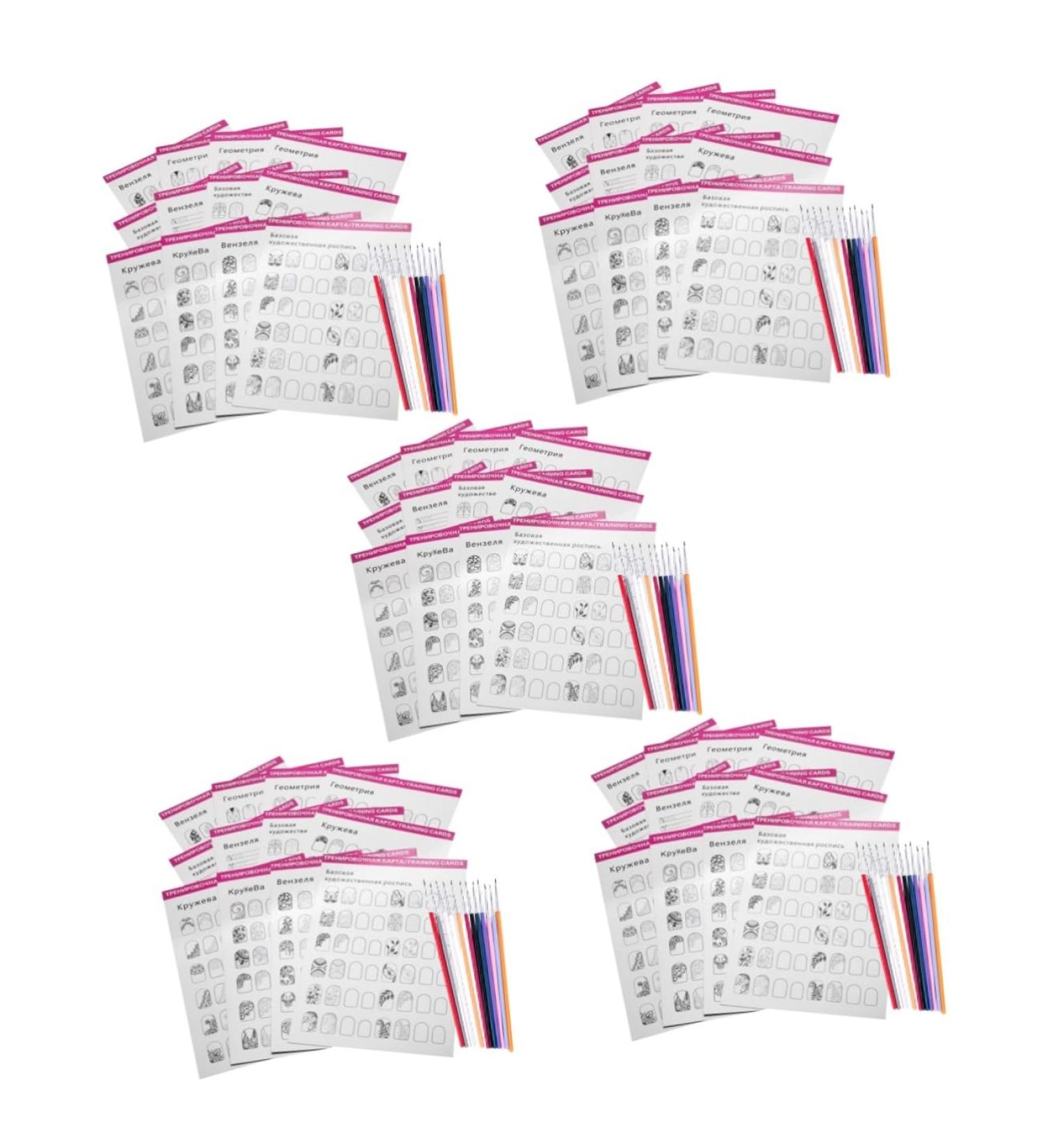 Beavorty 5 Sets Manicure Exercise Book Nail Practice Book Manicure Practice Liner Pens Nail Supplies Kit Nail Art Liner Brushes Nail Art Kit Nail Art Practice Manicure Tool Line Pen Paper - Buy Online on GoSupps.com