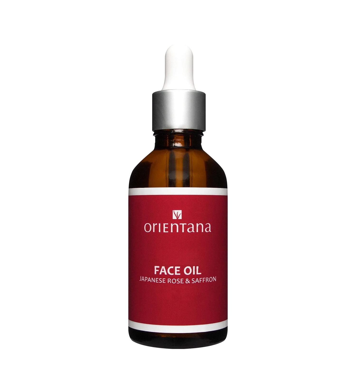 Orientana Natural Facial Oil - Japanese Rose & Saffron | Vegan Anti-Aging Moisturizer | 100% Natural with Vitamins A C & E | Ideal for Dry & Acne-Prone Skin - 55 ml - Buy Online on GoSupps.com