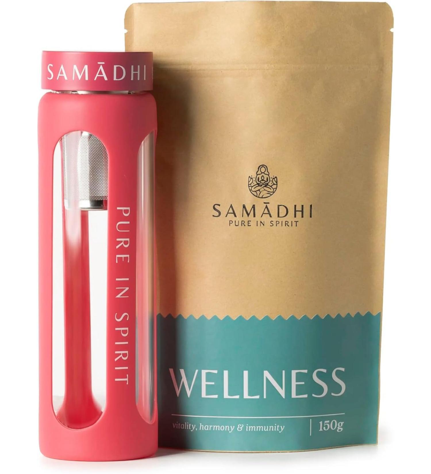 Samadhi Samadhi Bottle with infuser and wellness tea from Portugal 550ml - Gourmet with Ayurvedic ingredients for harmony and balance