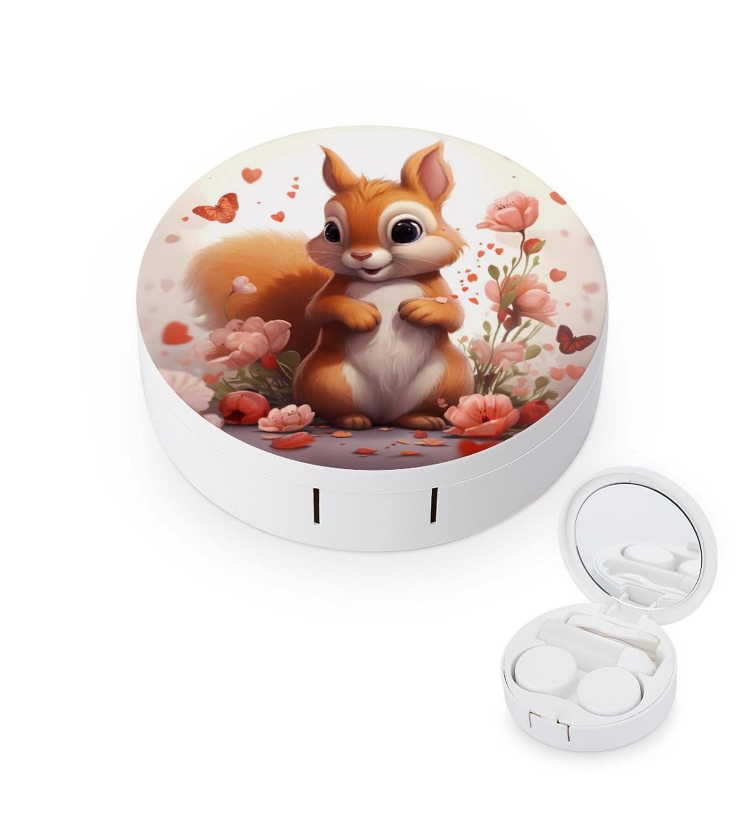 Cute Hamster Contact Lens Travel Kit - Portable Contact Box with Mirror for Daily Outdoor Use - Best eCommerce Choice - Buy Online on GoSupps.com