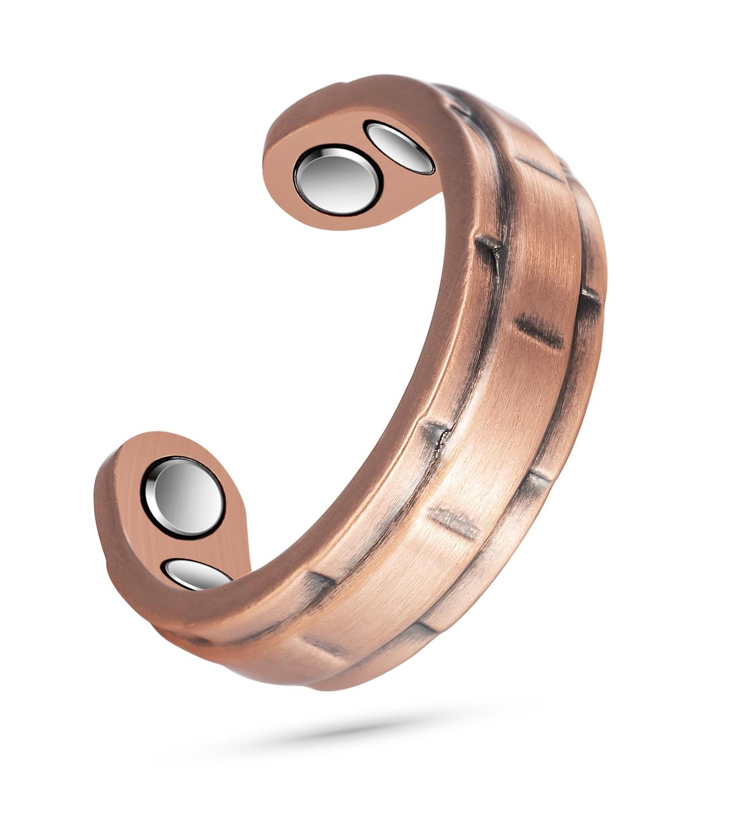 EnerCoppeX Copper Magnetic Ring for Women Lymphatic Drainage Adjustable Ring 3500 Gauss Magnet (CPR-0114Q) - Buy Online on GoSupps.com