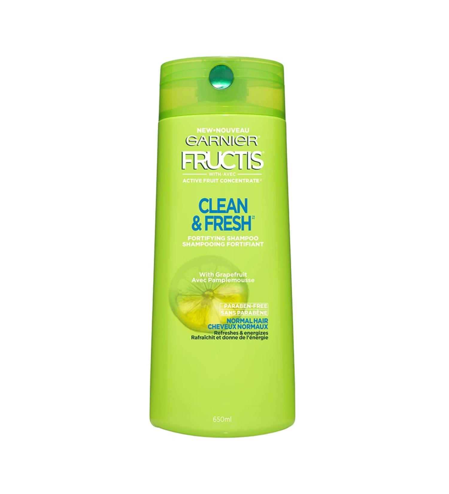 Garnier Fructis Clean & Fresh Fortifying Shampoo for Normal Hair with Grapefruit 650ml Fresh 650 ml (Pack of 1)