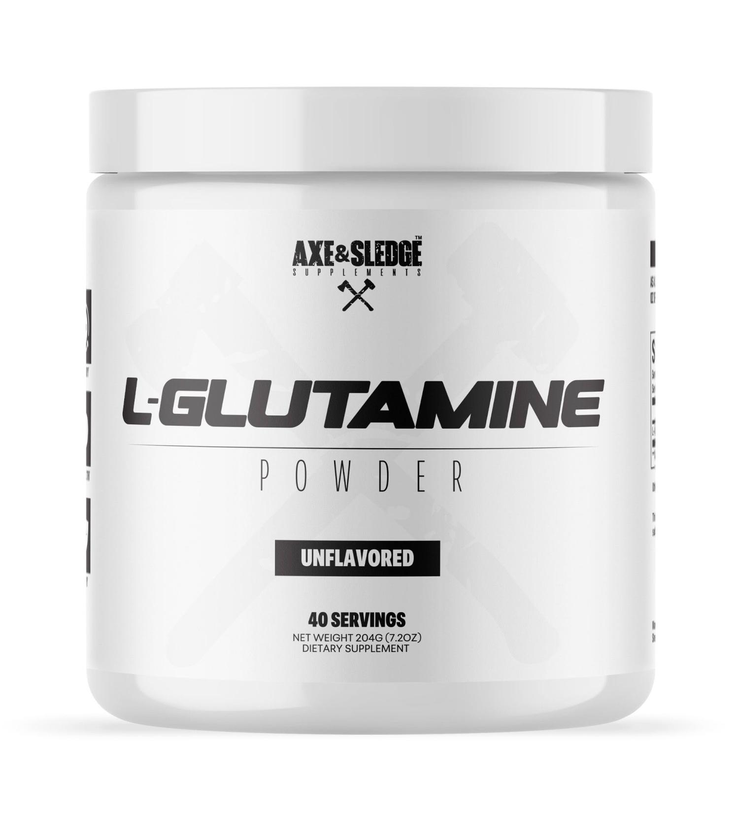 Axe & Sledge Basics Glutamine | 5g Pure L-Glutamine Per Serving Unflavored 40 Servings | No Fillers Sweeteners or Artificial Substances Supports Muscle Recovery & Performance - Buy Online on GoSupps.com
