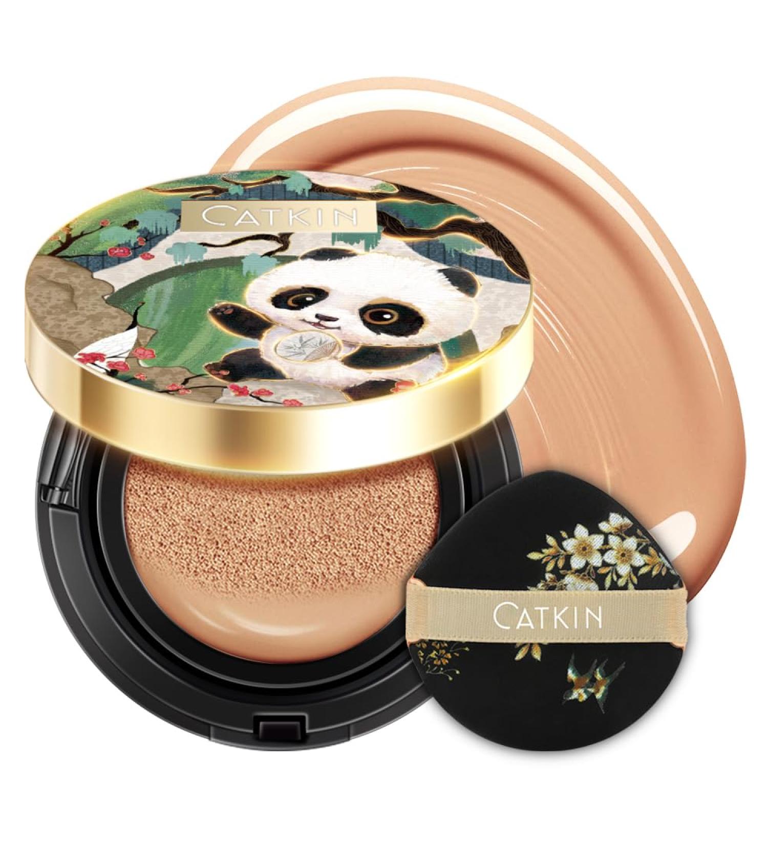 CATKIN Panda Land Foundation Full Coverage Cushion Foundation for Sensitive Skin 15g*2 (C04 BUFF) - Buy Online on GoSupps.com