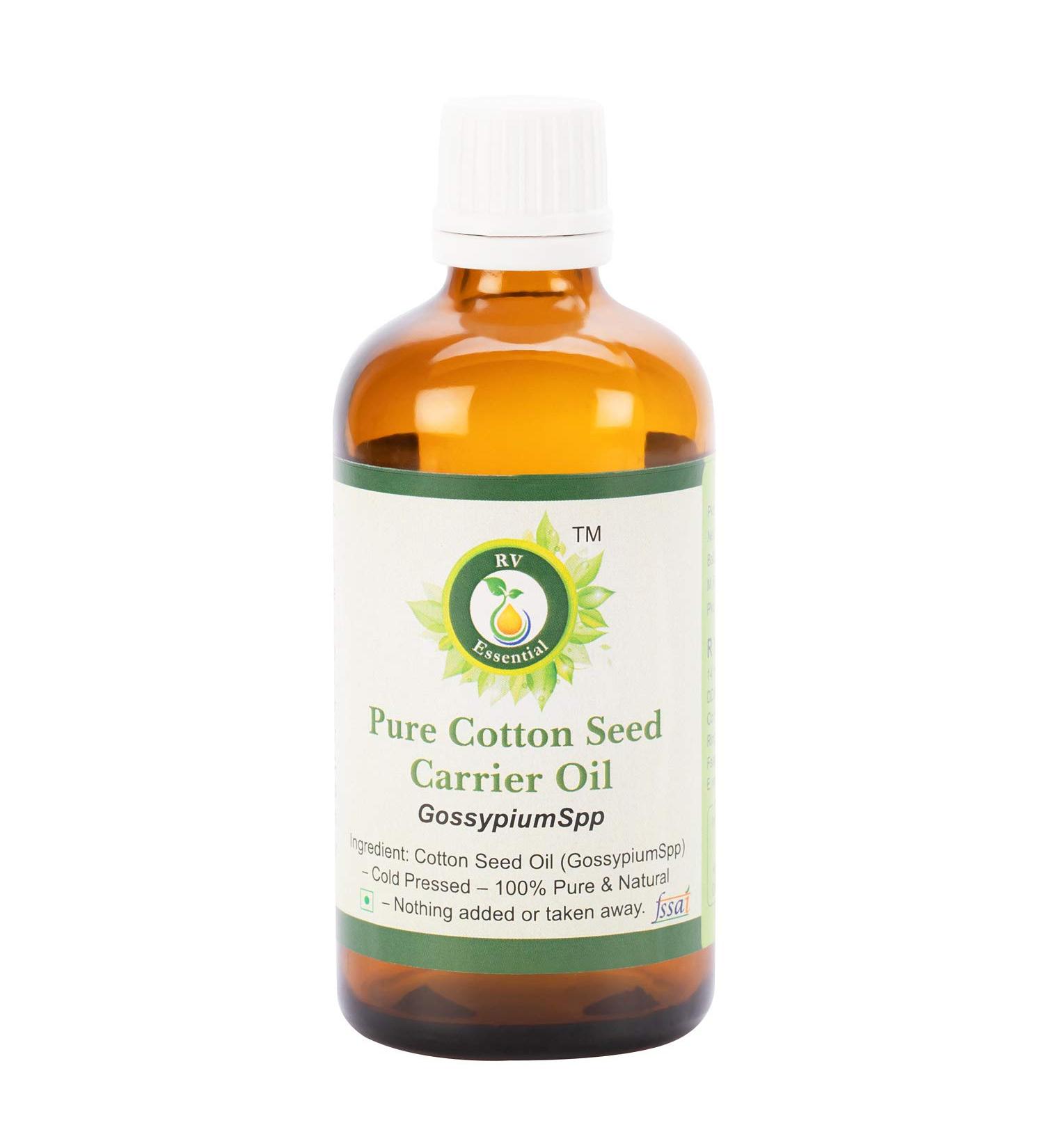 Cotton Seed Oil | Gossypium Spp | for Skin | for Cooking | Pure Cotton Seed Oil | 100% Pure Natural | Cold Pressed | 30ml | 1.01oz by R V Essential 1.01 Fl Oz (Pack of 1)
