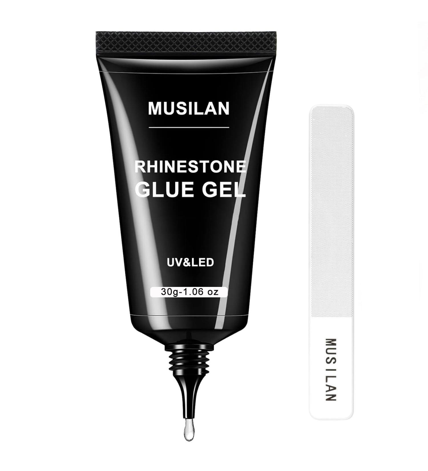 MUSILAN 3D Nail Glue Nail Art Rhinestone Adhesive Gel 30g Rhinestone Glue Curing Requires Extra Strong Adhesive Gel for Nail Tips and Nail Rhinestone Decoration Embossed 3d Nail Styling Decoration - Buy Online on GoSupps.com