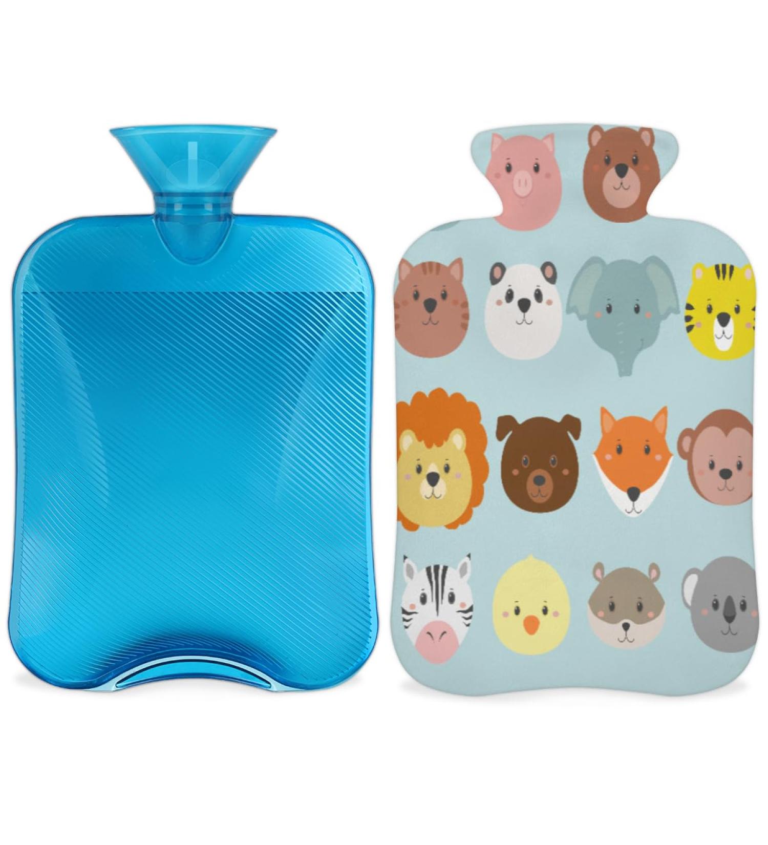 Animal Heat Bottle with Fluffy Cover - 2L Large Capacity Pain Relief & Cozy Nights - Buy Online on GoSupps.com