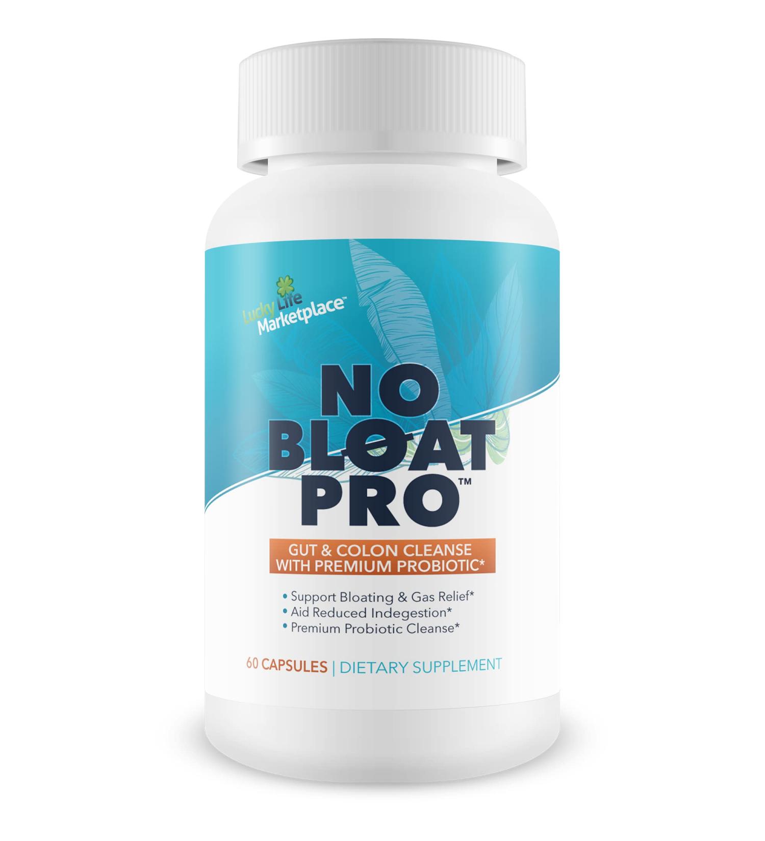 No Bloat Pro - Advanced Gut & Colon Cleanse with Probiotics | Bloating & Gas Relief | Fennel & Ginger for Digestive Health | Promote Regularity & Colon Wellness - Buy Online on GoSupps.com
