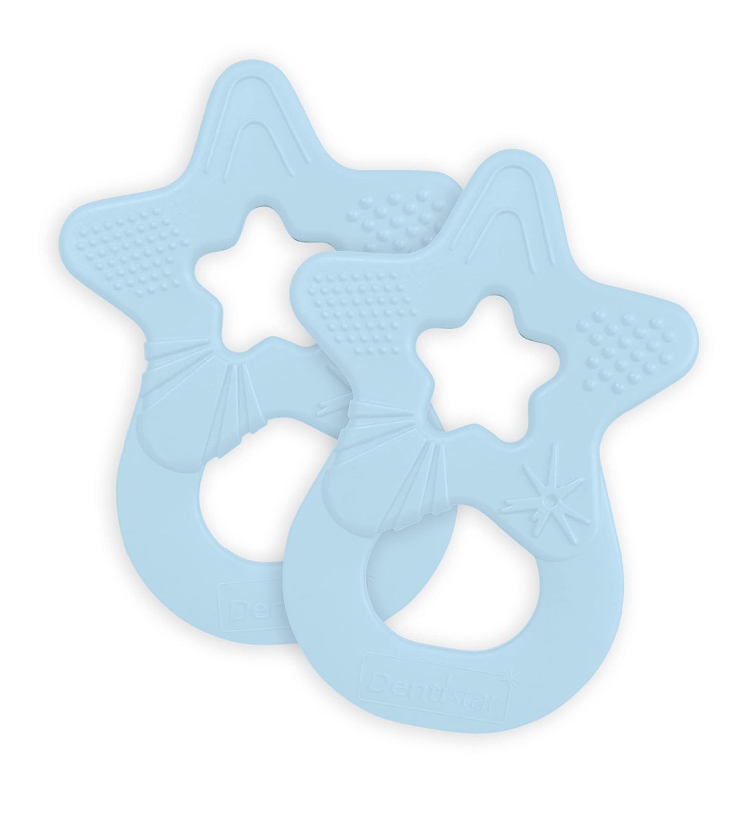 Dentistar Bei ring 2 Set Soft Baby Teether for 3+ Months | Dental Aid & Massage | Made in Germany | Light Blue - Buy Online on GoSupps.com