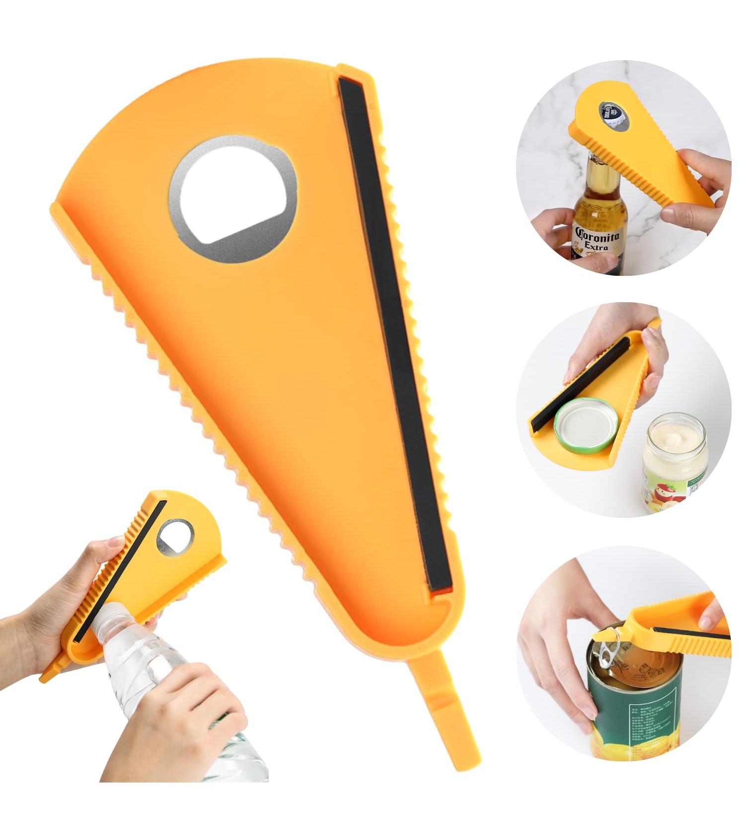 Crethink 5 in 1 Multi Opener - Ideal Kitchen Tool for Weak Hands, Seniors, Arthritis - Bottle, Jar, Can, Beer Opener - Easy Twist Off Lid - Elderly & Child Friendly - Buy Online on GoSupps.com