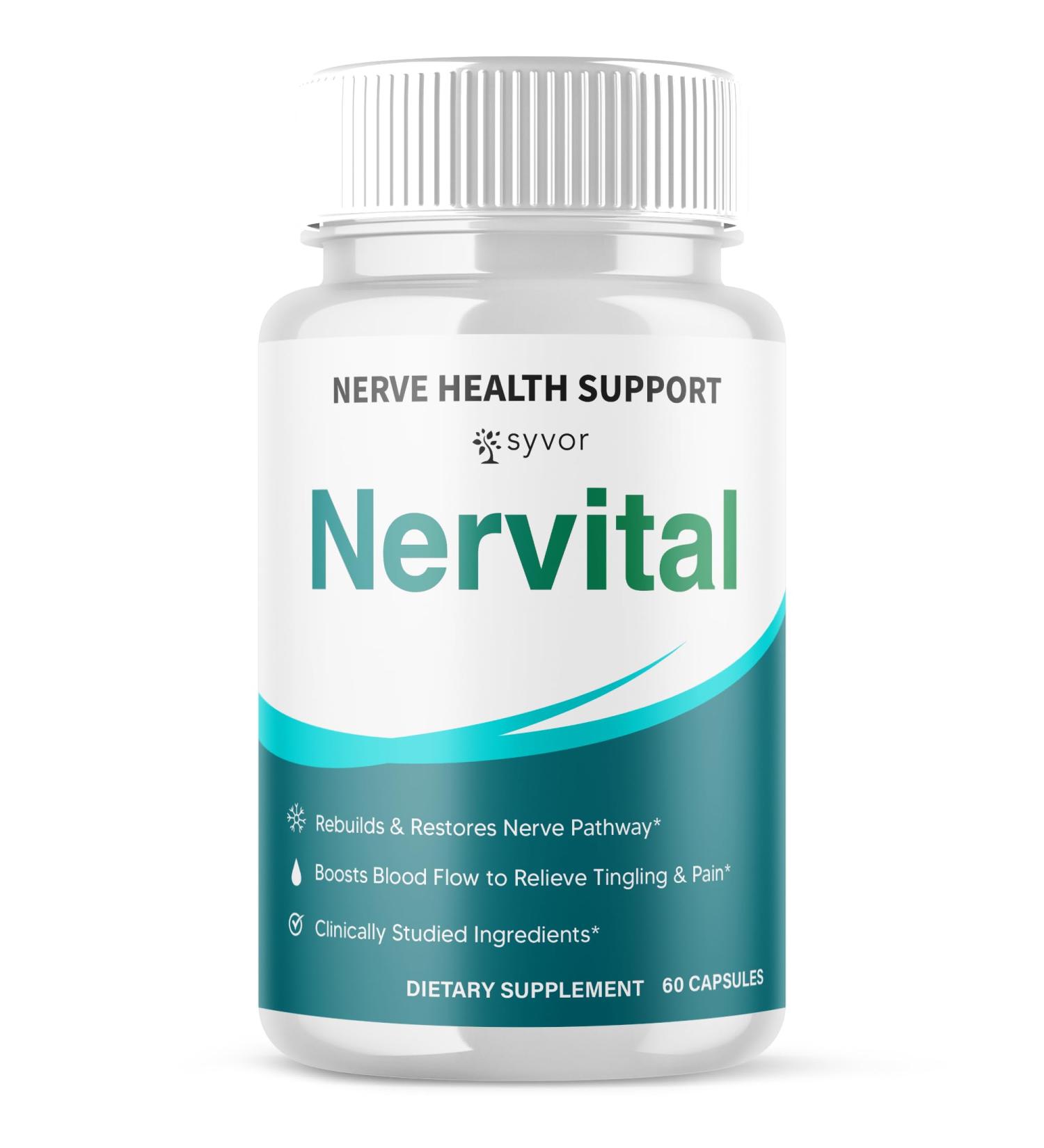 Nervital Capsules Official Nervital Supplement Pills with All Natural Ingredients Advanced Formula for Optimal Health & Nerve Support with Maximum Strength Vitamins for Women & Men (60 Capsules) - Buy Online on GoSupps.com
