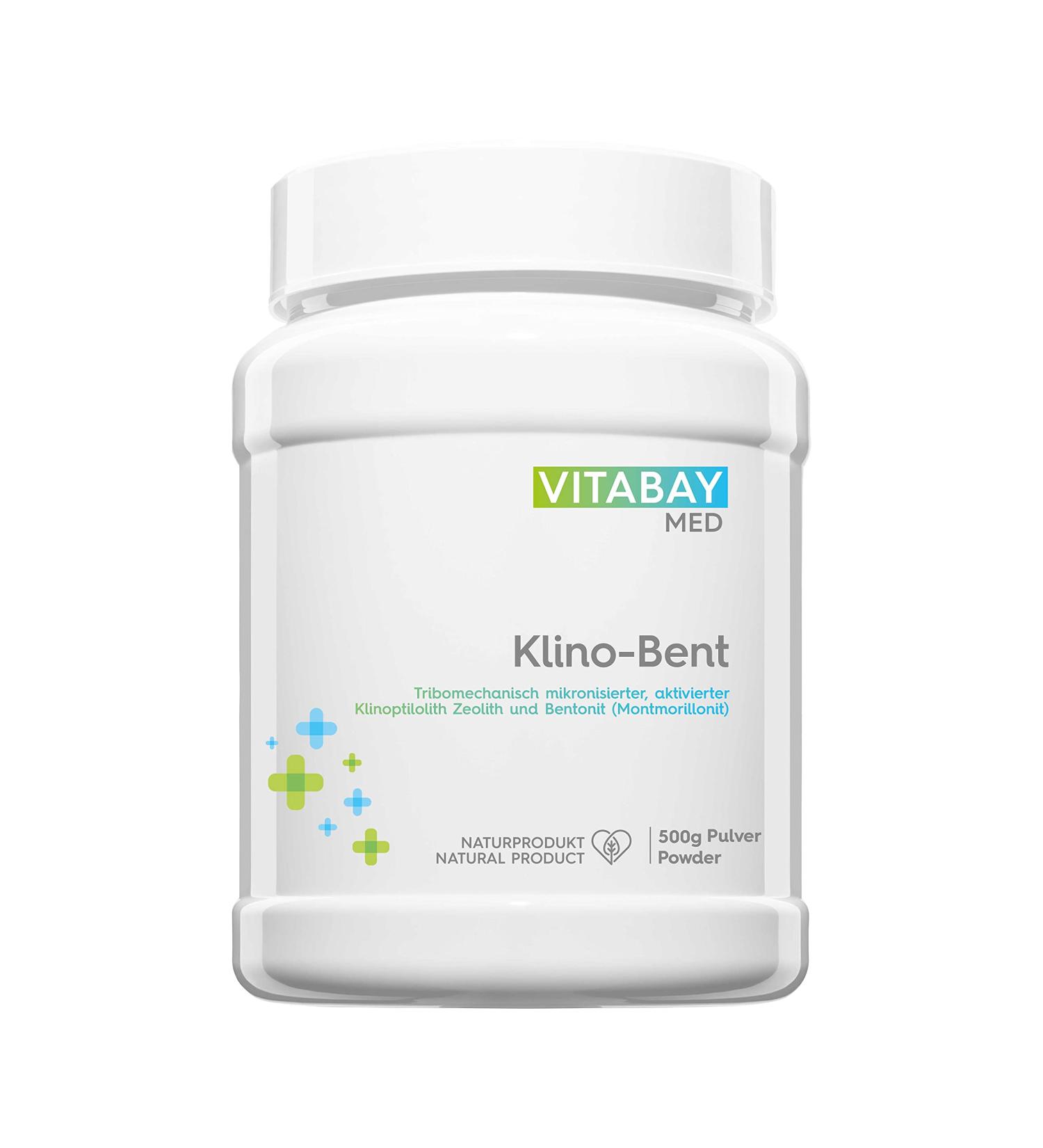 Buy Vitabay Klino-Bent Powder 500g - Ultrasonic Zeolite/Bentonite Pharmaceutical Quality Micronized for Optimal Use - International Shipping Available - Buy Online on GoSupps.com