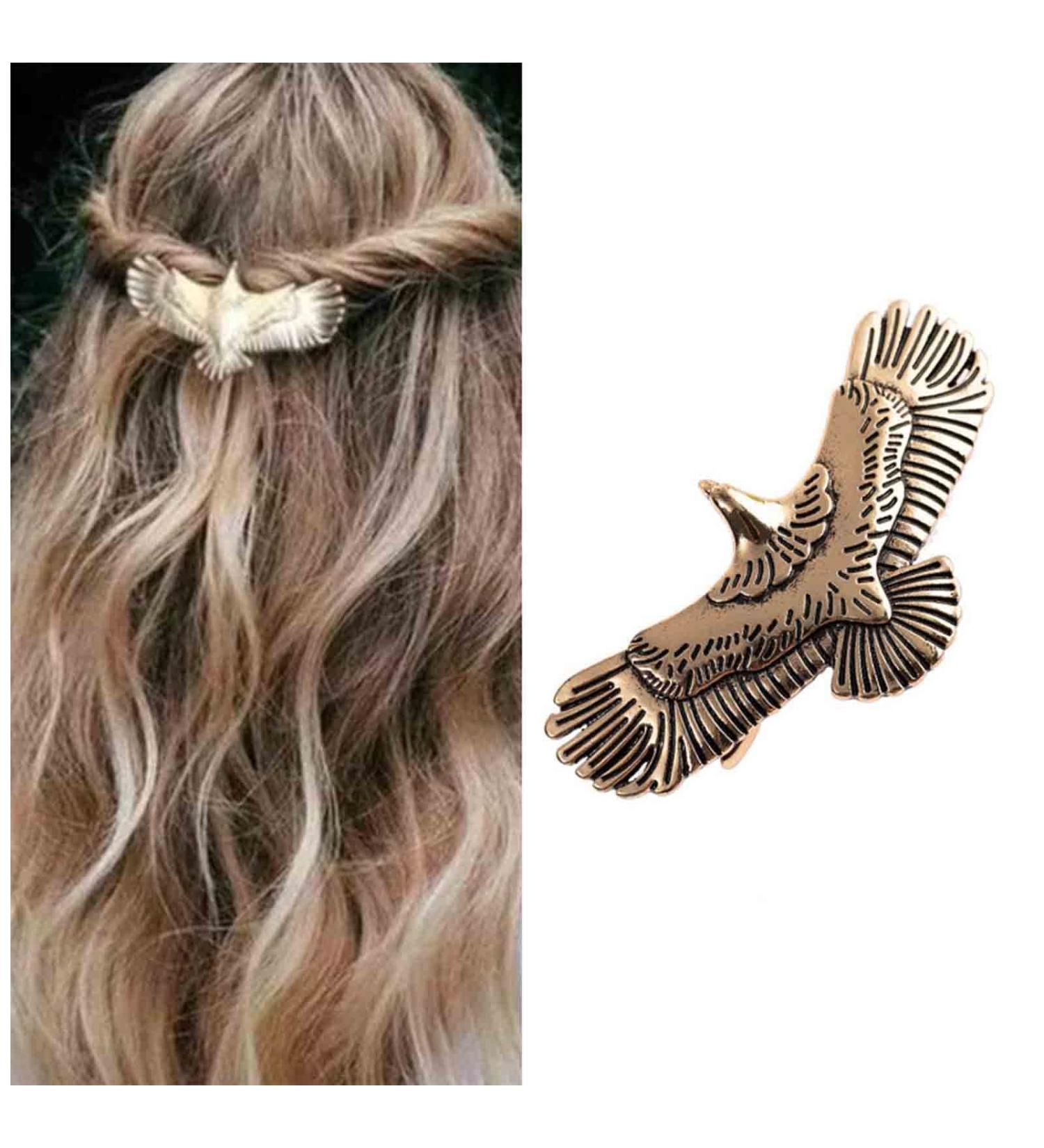 YHEAKNE BOHO Adler Stern Haircap - Goth Punk Wings Haircase & Vintage Metal Hair Clips for Women & Girls - Gold & Silver Decorative Hairdressing Accessories - Buy Online on GoSupps.com