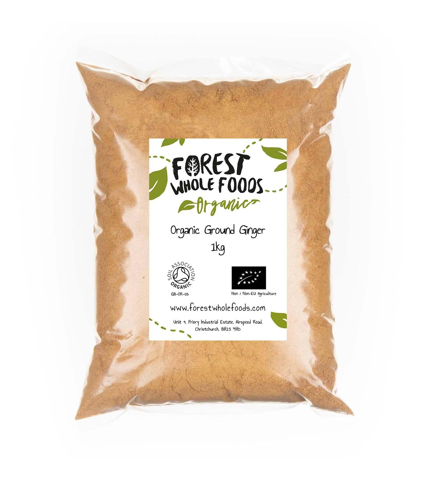 Forest Whole Foods Organic Ground Ginger (1kg) - Premium Quality Spice for Cooking and Baking - Buy Online on GoSupps.com