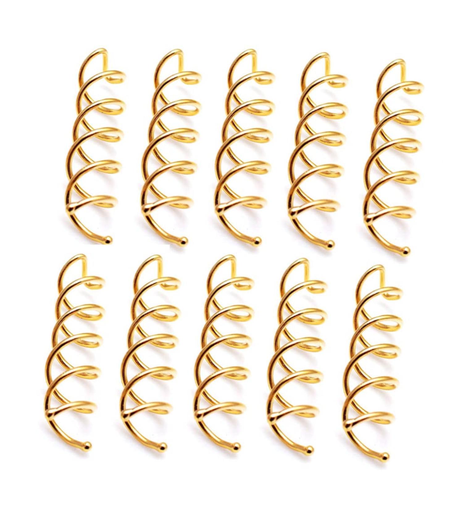 10pcs Spiral Hair Pins - Non-Scratch Round Tips for Effortless DIY Hairstyles - Golden Spin Bobby Pins - Buy Online on GoSupps.com