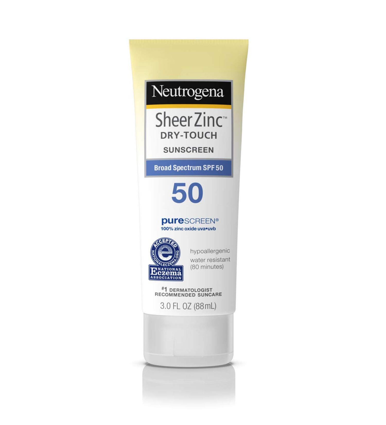 Neutrogena Sheer Zinc Oxide SPF 50 Dry Touch Sunscreen Lotion - Water-Repellent Hypoallergenic Mineral Protection | 0.9L - International Shipping Available - Buy Online on GoSupps.com