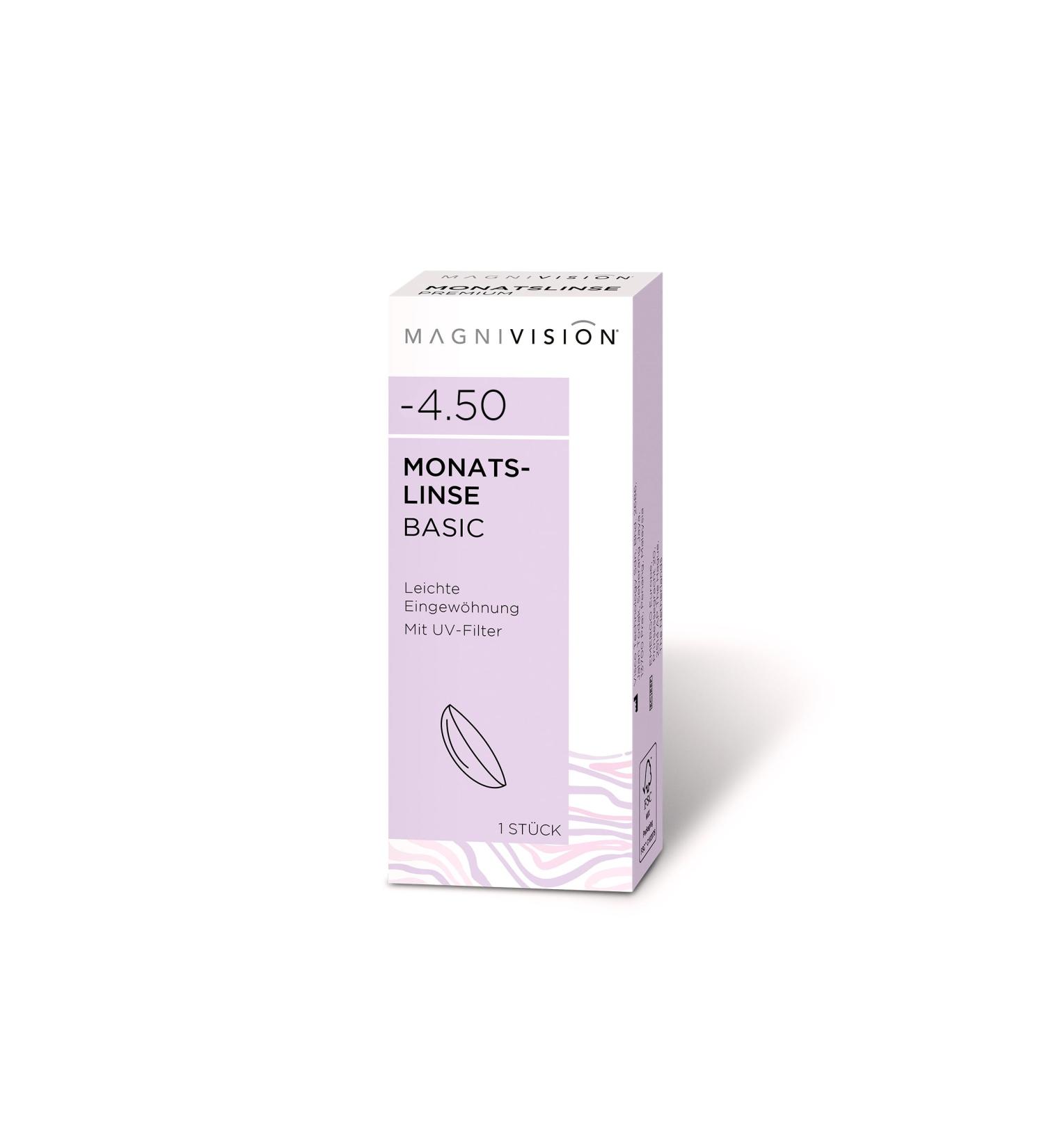 Buy Magnivision Monthly Soft Contact Lenses -4.50 Dpt | Hydrogel & UV Filter for Sensitive Eyes | Preservative-Free - Buy Online on GoSupps.com