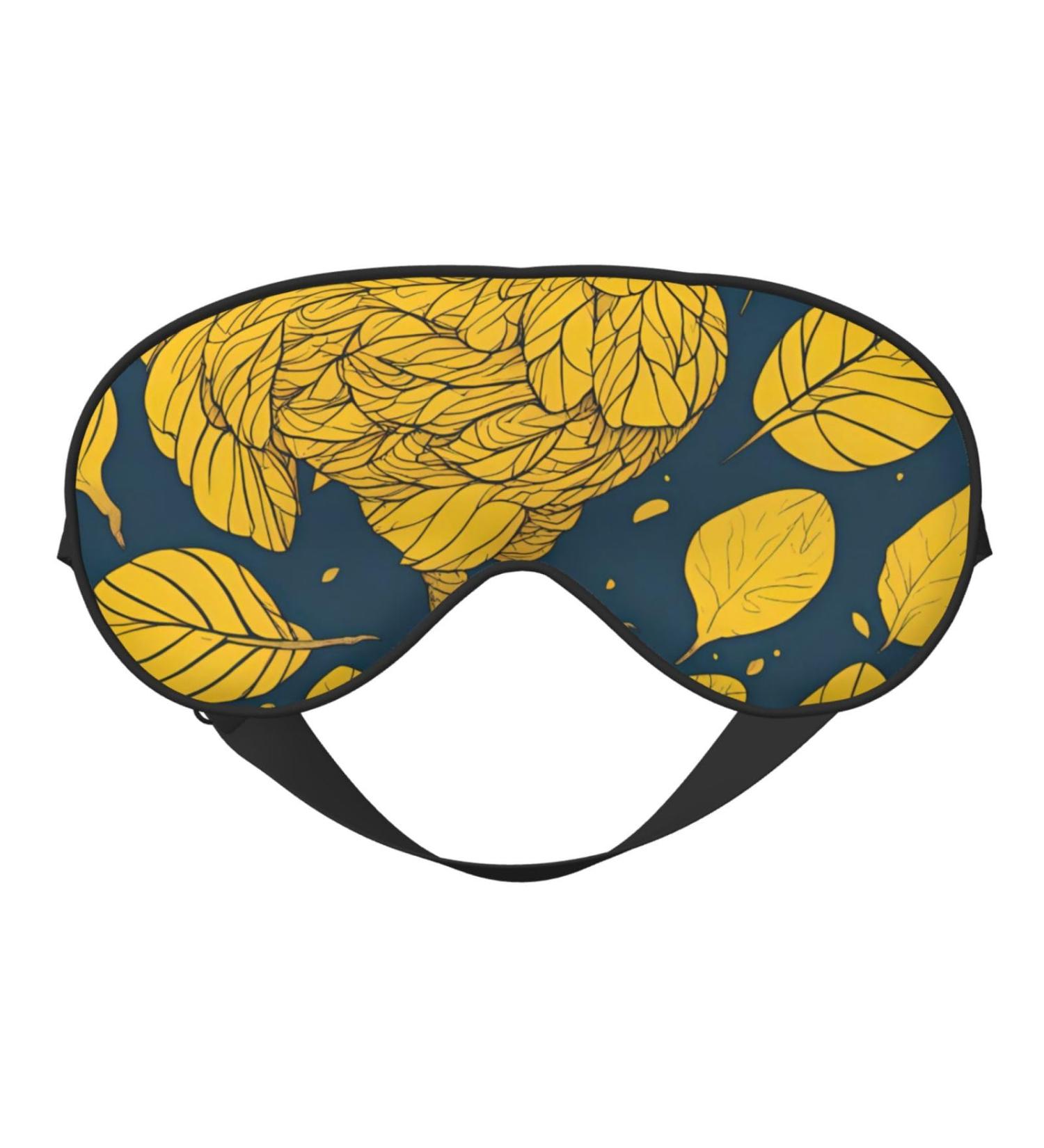 Yellow Leaves Chicken Soft Sleep Eye Mask - Breathable Female Eye Patch for Travel & Relaxation - Buy Online on GoSupps.com