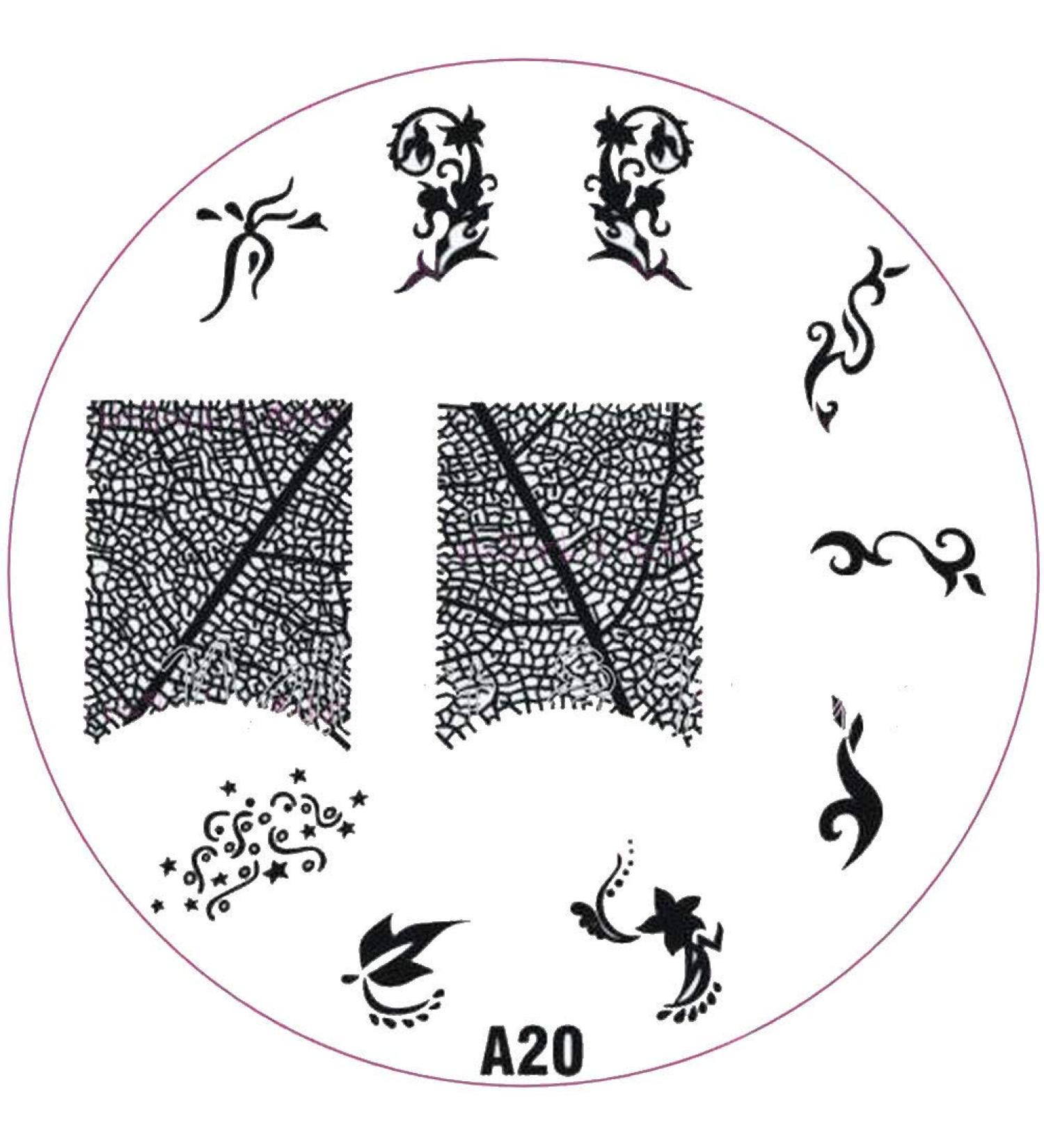 ++SPECIAL ITEM++ Stamping stencil A-Series: A20 Skeleton leaves curlicues tendrils